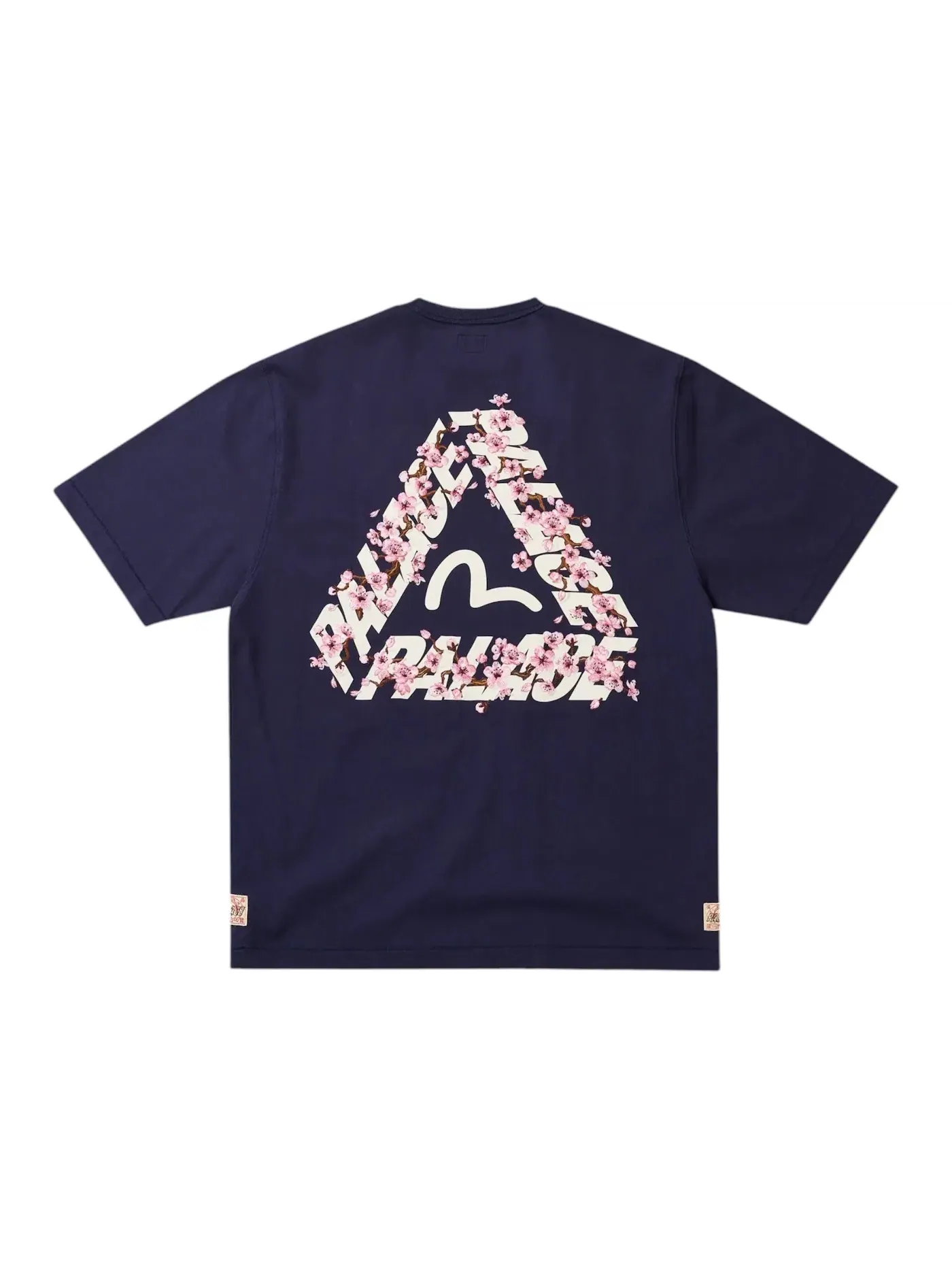 Мужская футболка с эффектом потертости Palace x Evisu Heavy Wash T Shirt — изображение 1 из 2, темно-синий