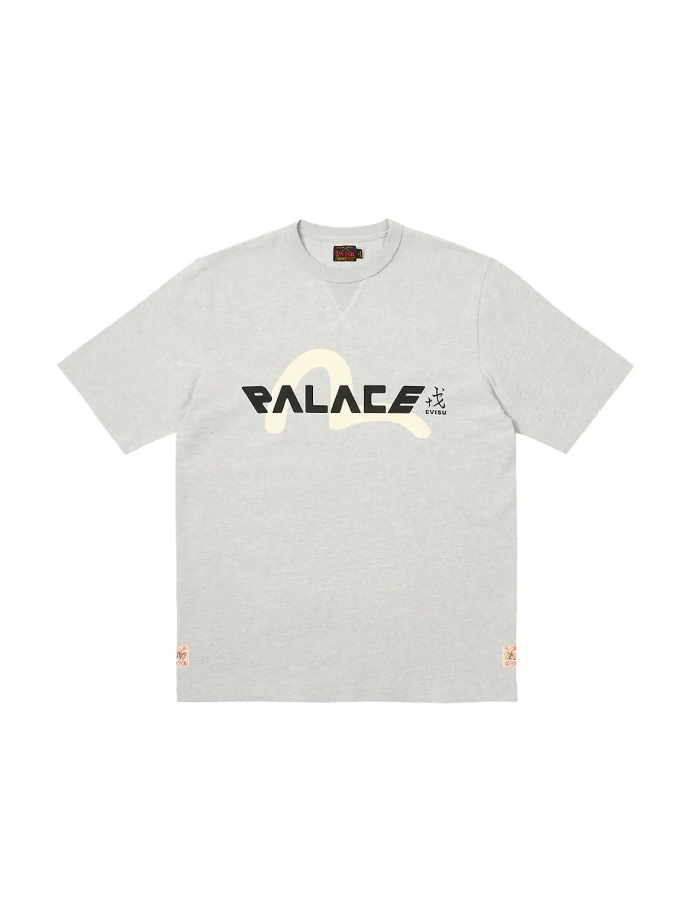 Мужская футболка с логотипом Palace x Evisu Palace — изображение 1 из 1, серый