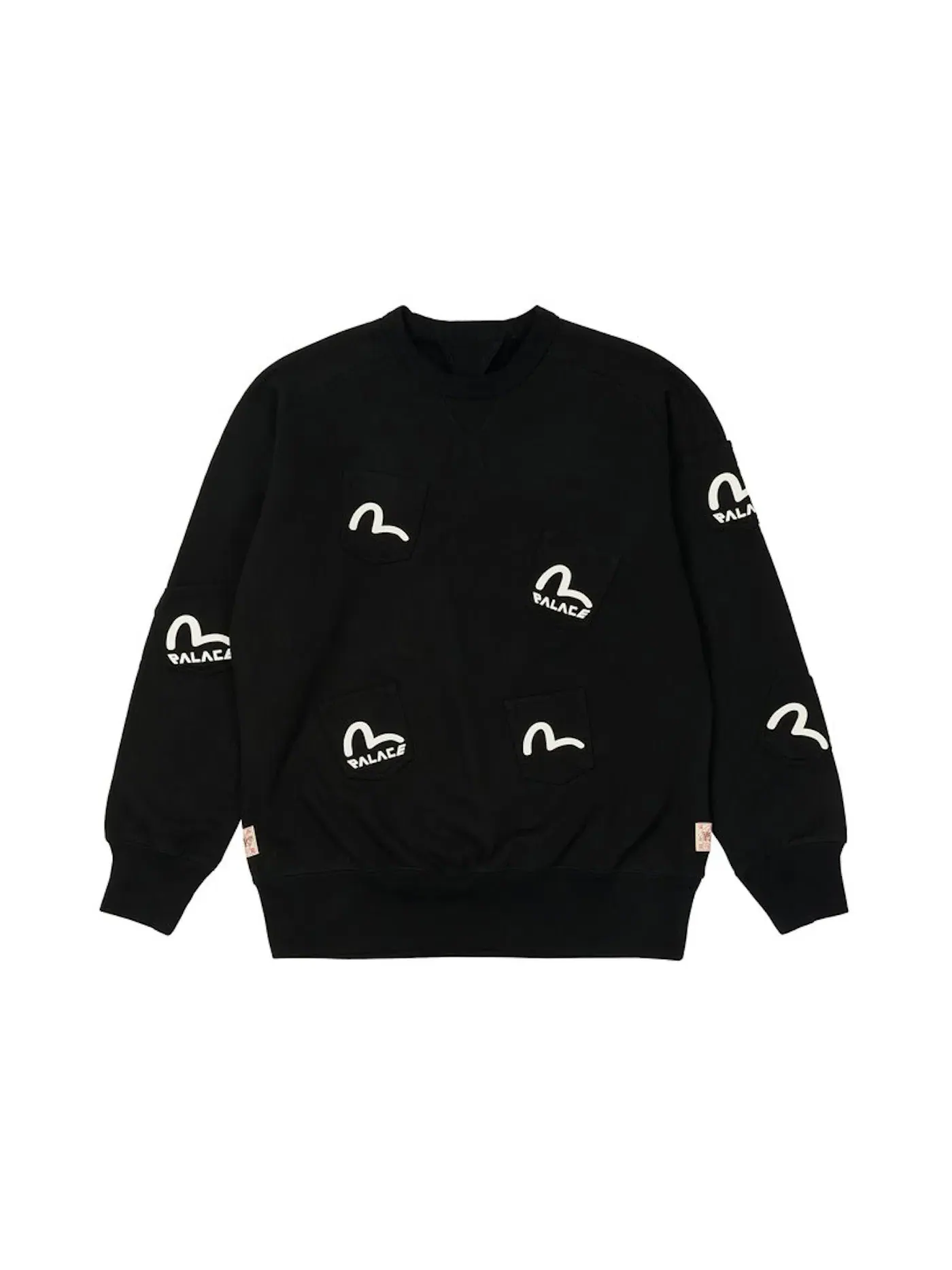Мужской свитшот с принтом Palace x Evisu Multi Pocket Crew — изображение 1 из 2, черный