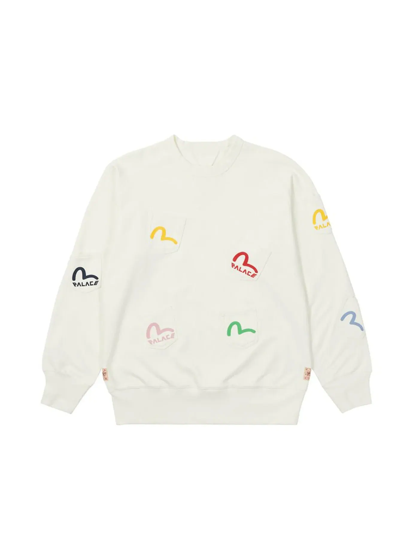 Мужской свитшот с принтом Palace x Evisu Multi Pocket Crew — изображение 1 из 2, цапля