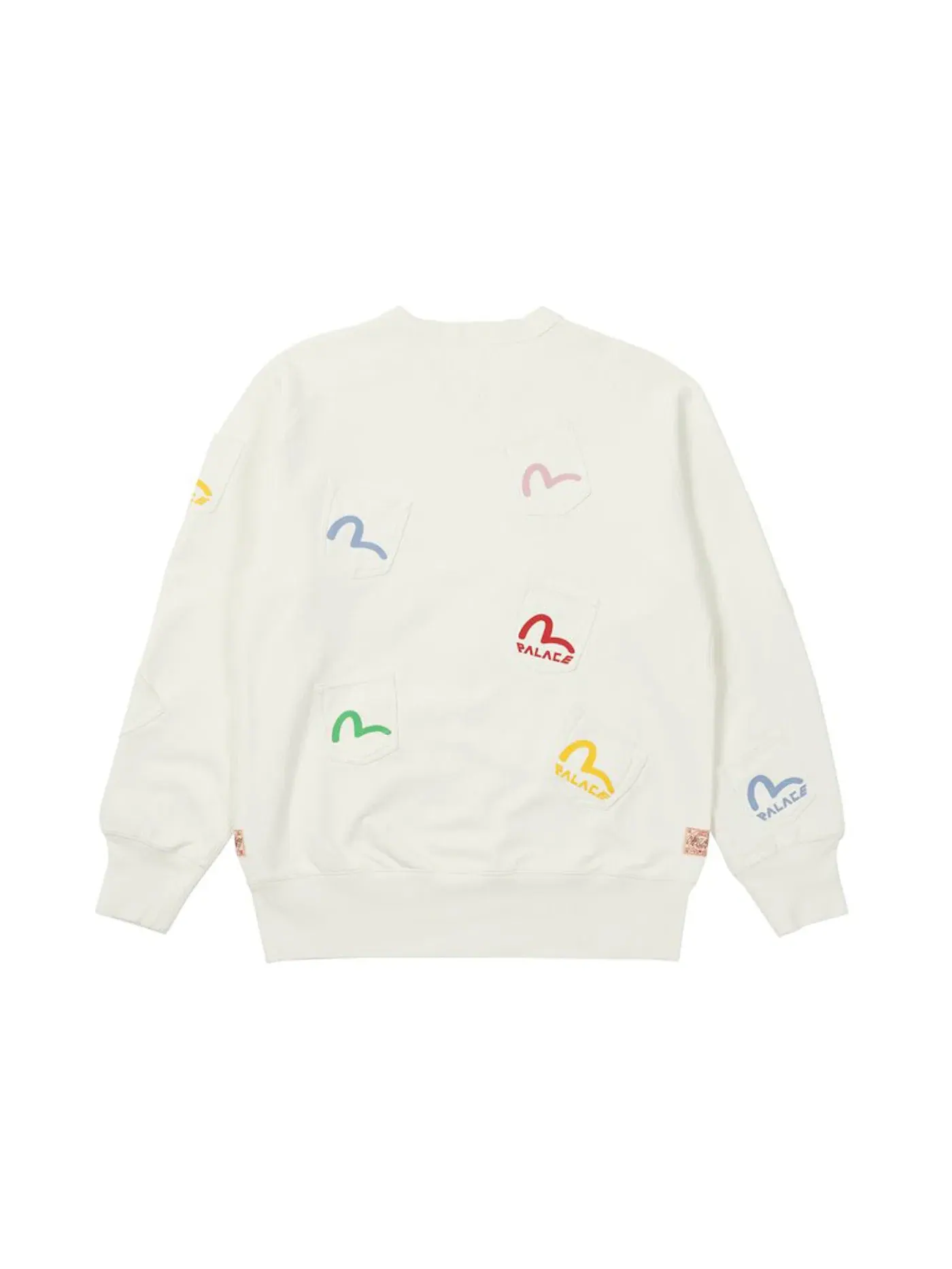 Мужской свитшот с принтом Palace x Evisu Multi Pocket Crew — изображение 2 из 2, цапля