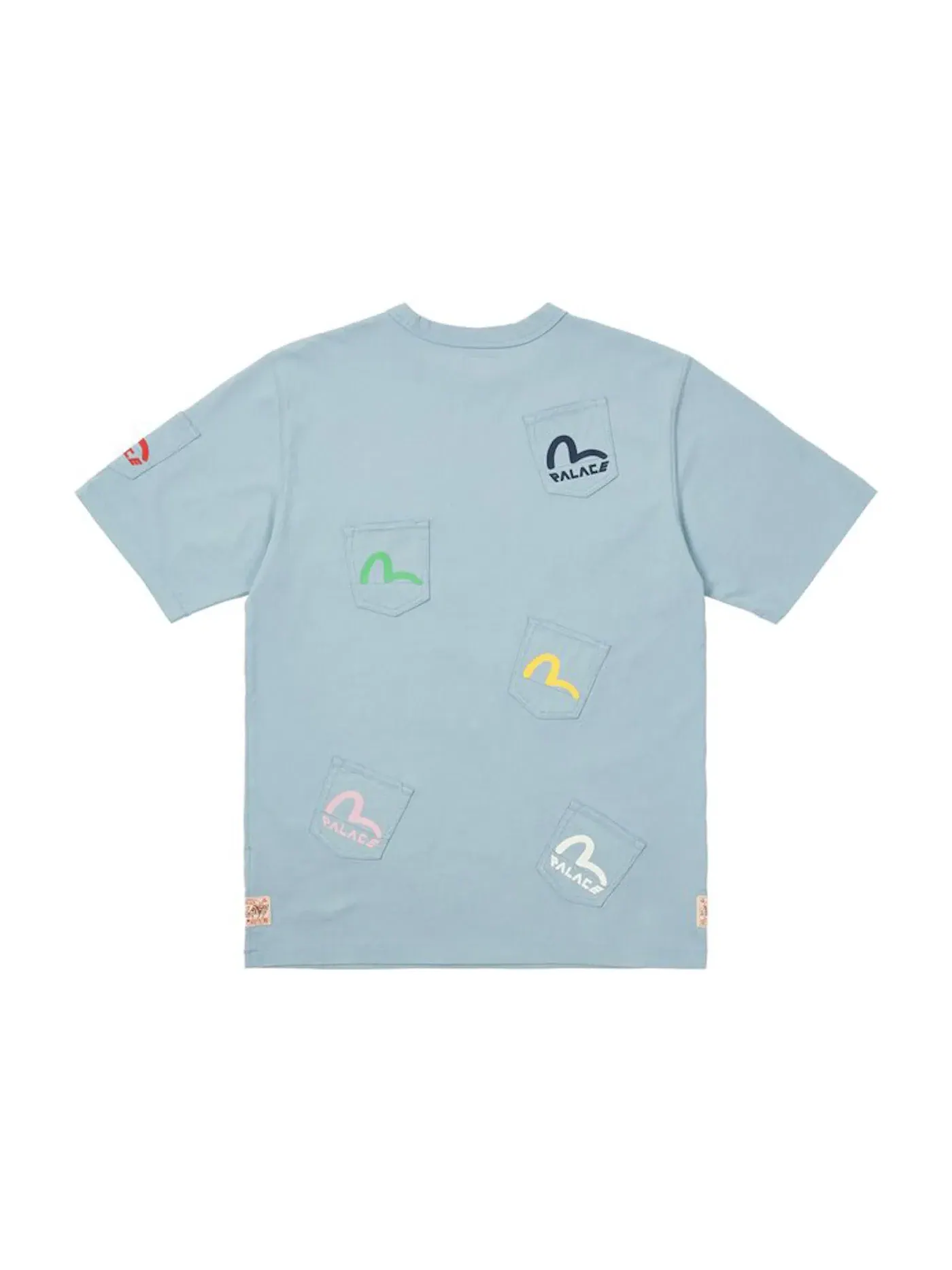 Мужская футболка с принтом Palace x Evisu Multi Pocket T-shirt — изображение 2 из 2, синий