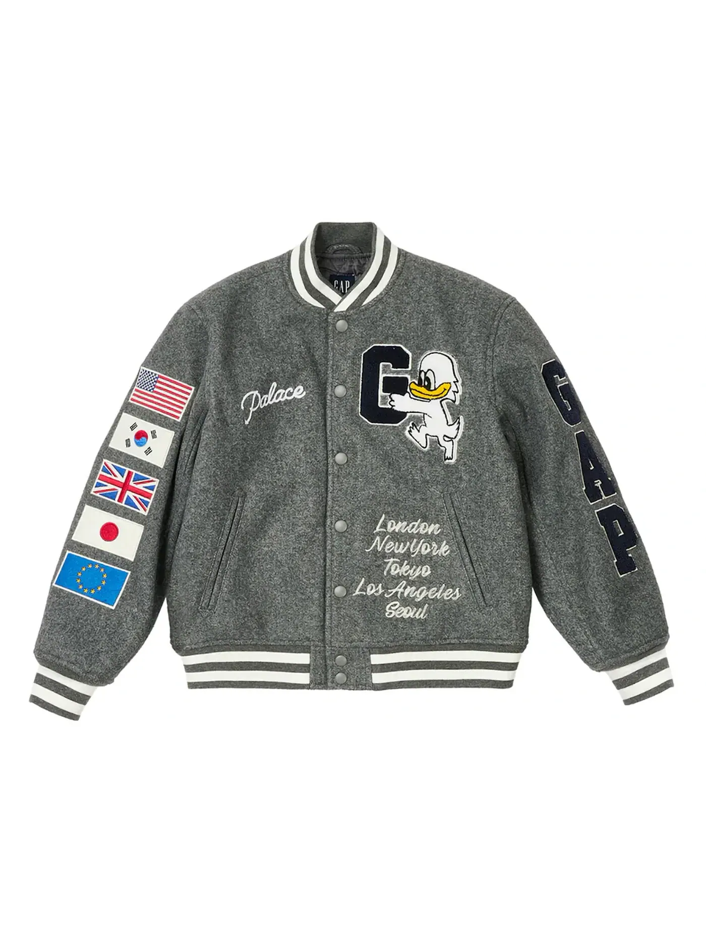 Детская куртка Palace x Gap Kids Varsity Jacket Grey — изображение 2 из 3