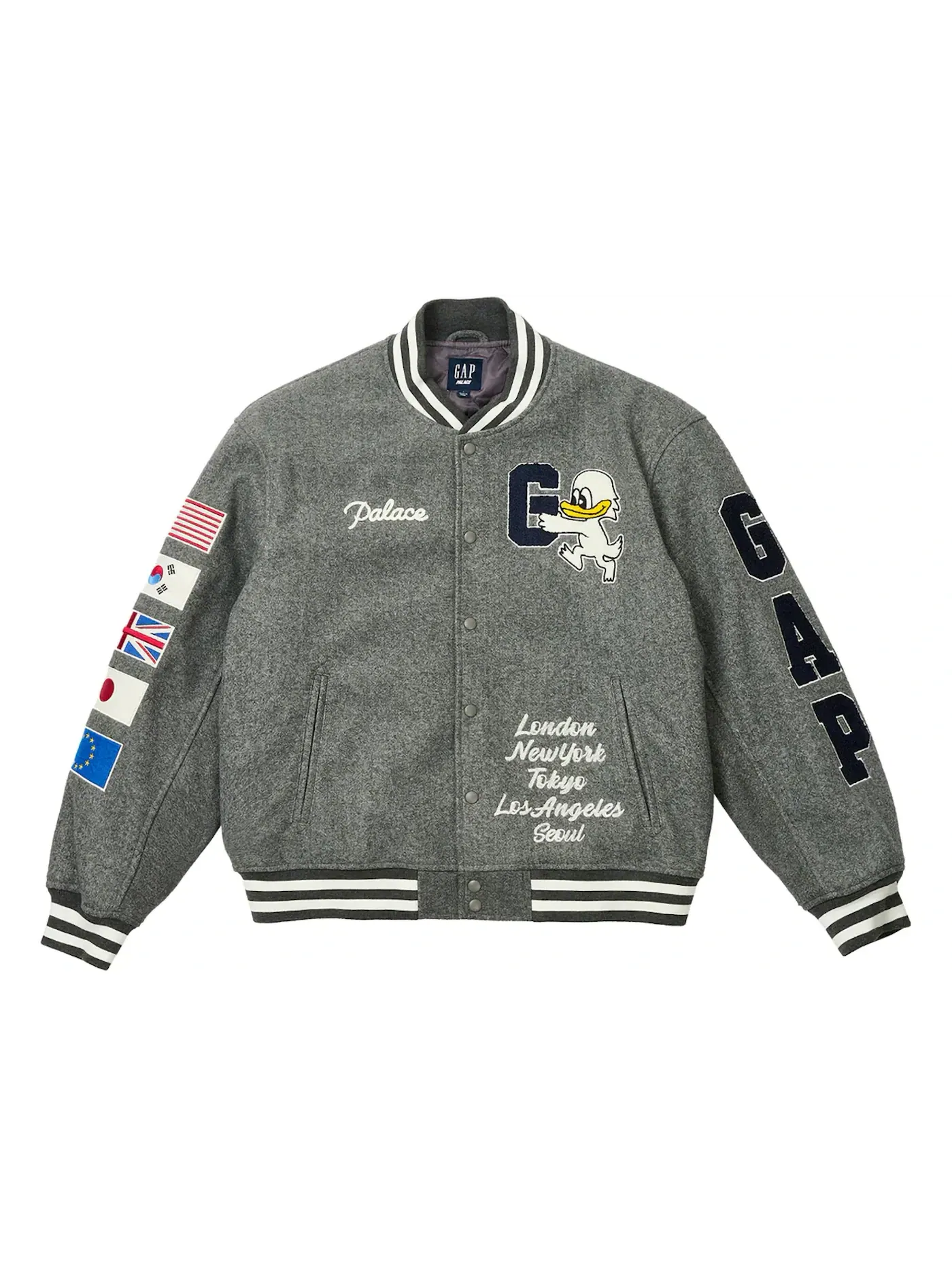 Мужская куртка-бомбер с воротником-стойкой Palace Jacket Palace — изображение 2 из 3, серый