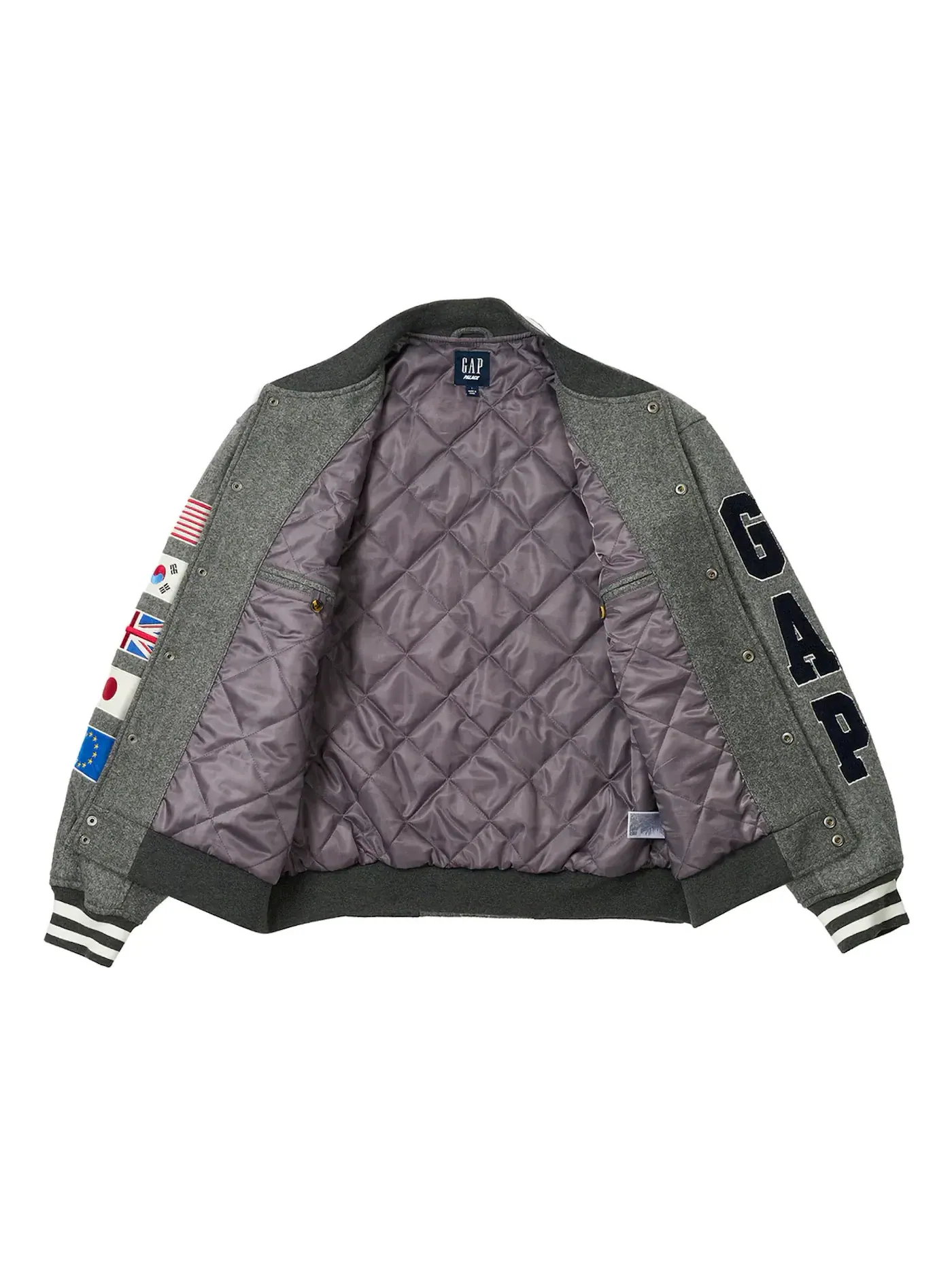 Мужская куртка-бомбер с воротником-стойкой Palace Jacket Palace — изображение 3 из 3, серый