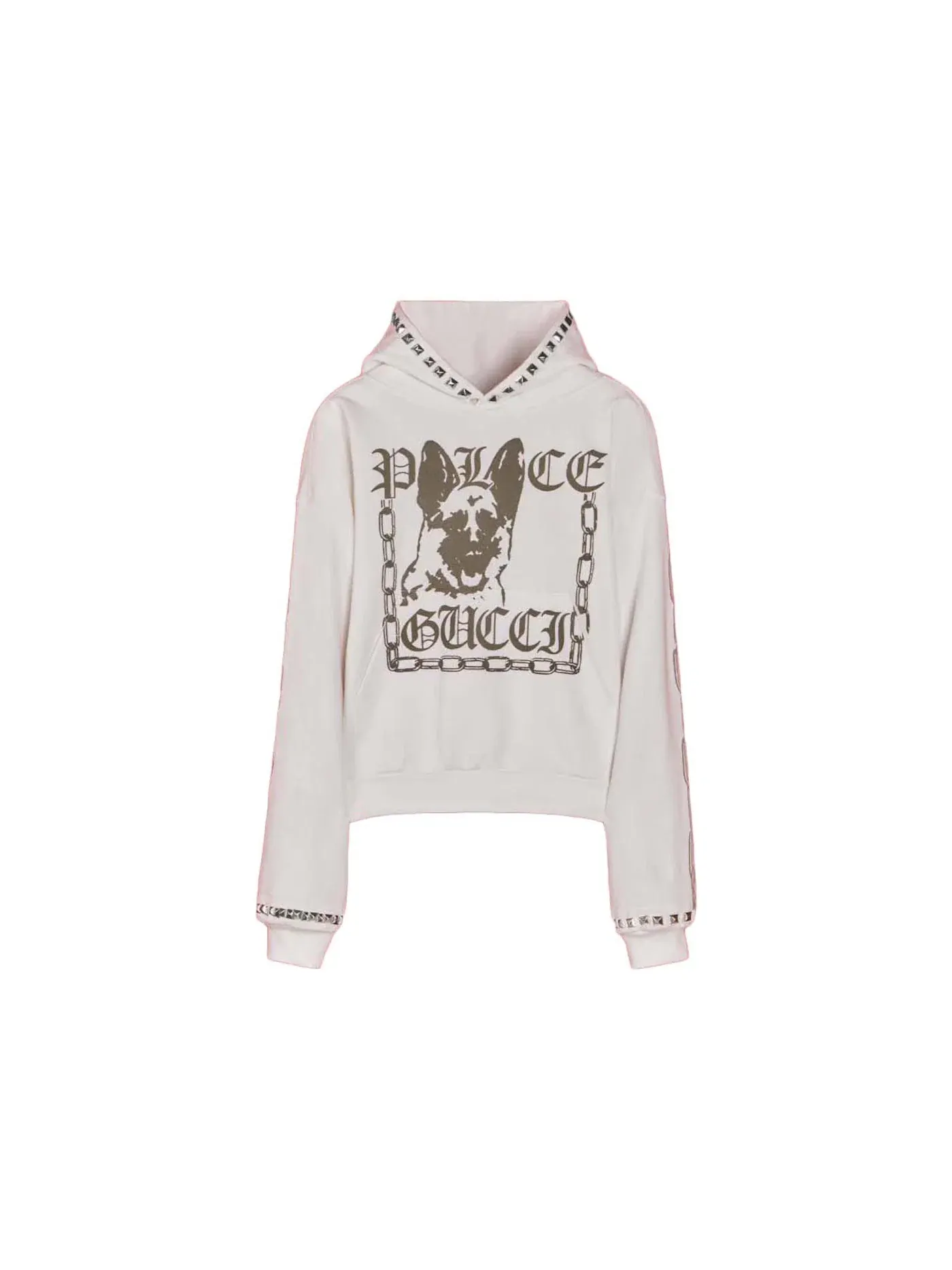 Унисекс свитшот с принтом Palace x Gucci Printed Cotton Jersey Stud Sweatshirt Palace — изображение 1 из 2, кремовый