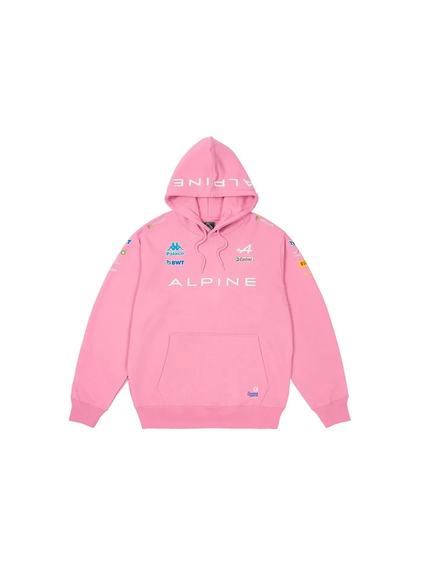 Мужская худи с принтом Palace x Kappa For Alpine Hood — изображение 2 из 2, розовый