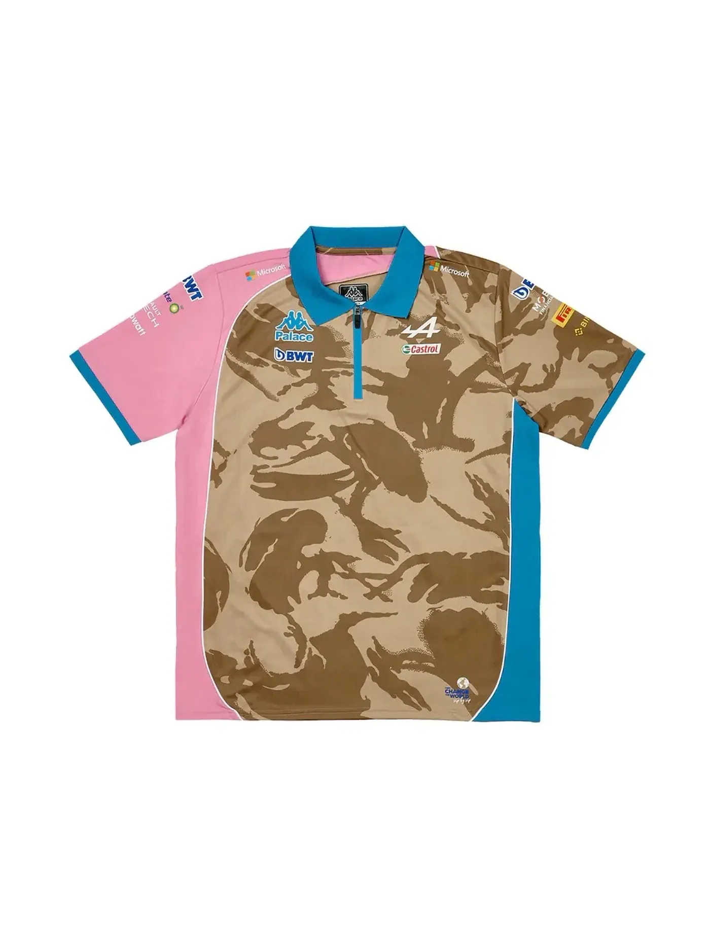 Мужское поло с камуфляжным принтом Palace x Kappa For Alpine Tech Polo Desert Camo — изображение 1 из 2