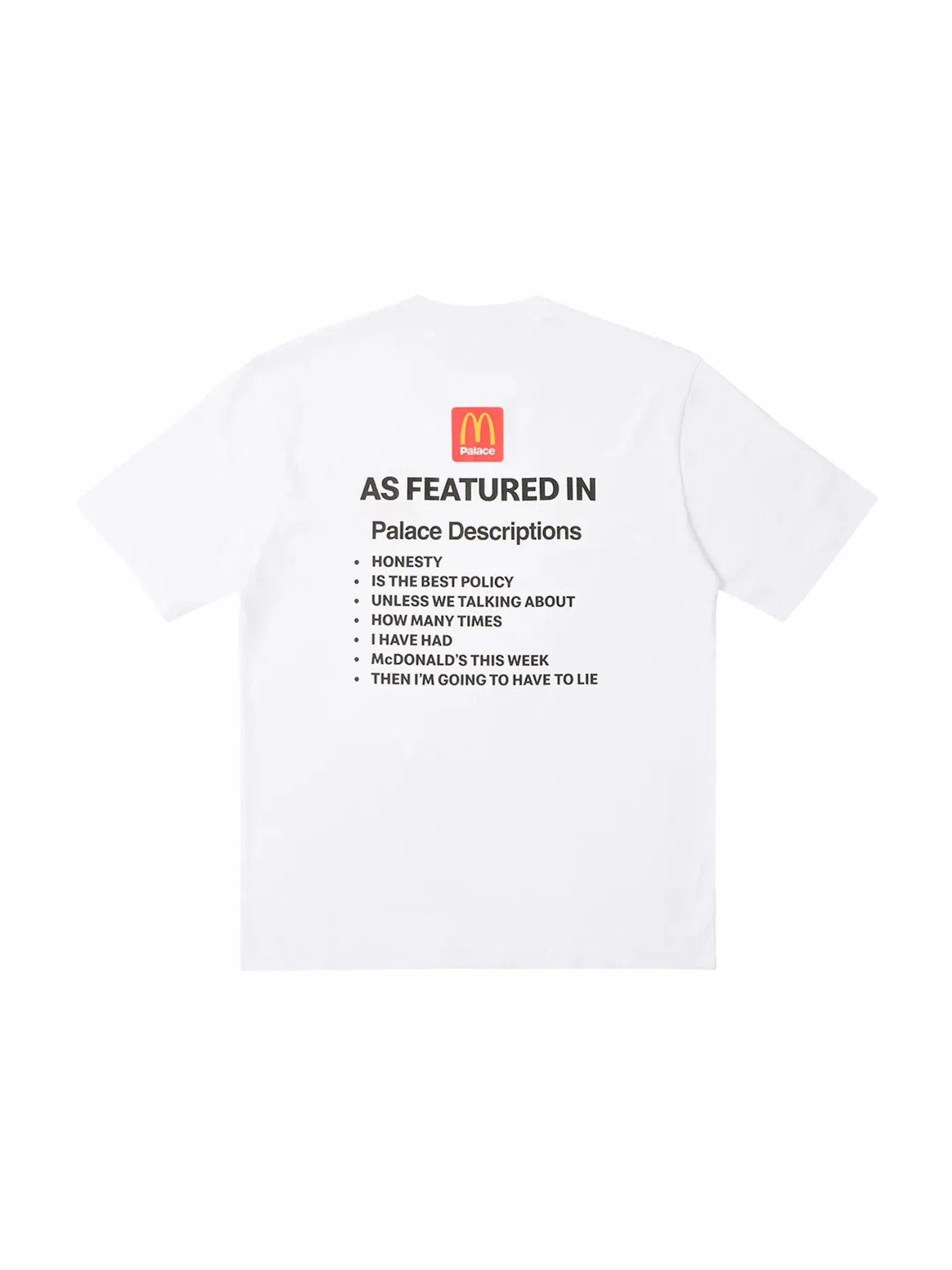 Мужская футболка с принтом Palace x McDonald's T-shirt — изображение 1 из 2, белый