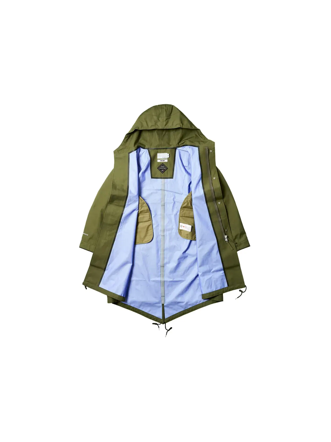 Мужское пальто с капюшоном из GORE-TEX Palace x Nanamica — изображение 2 из 3, зеленый