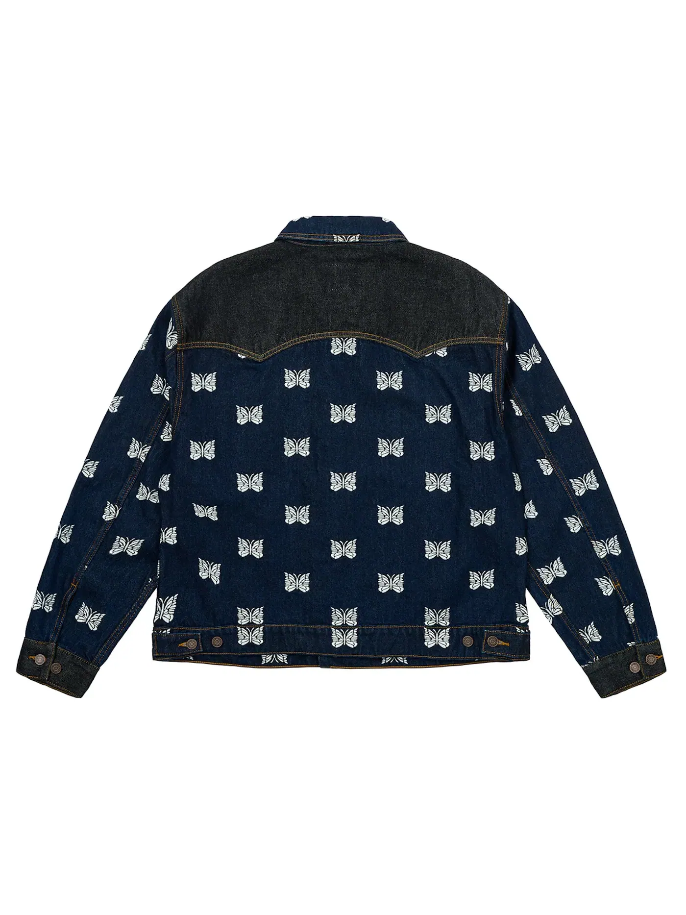 Мужская джинсовая куртка с принтом Palace x Needles Western Denim Jacket — изображение 2 из 3, синий