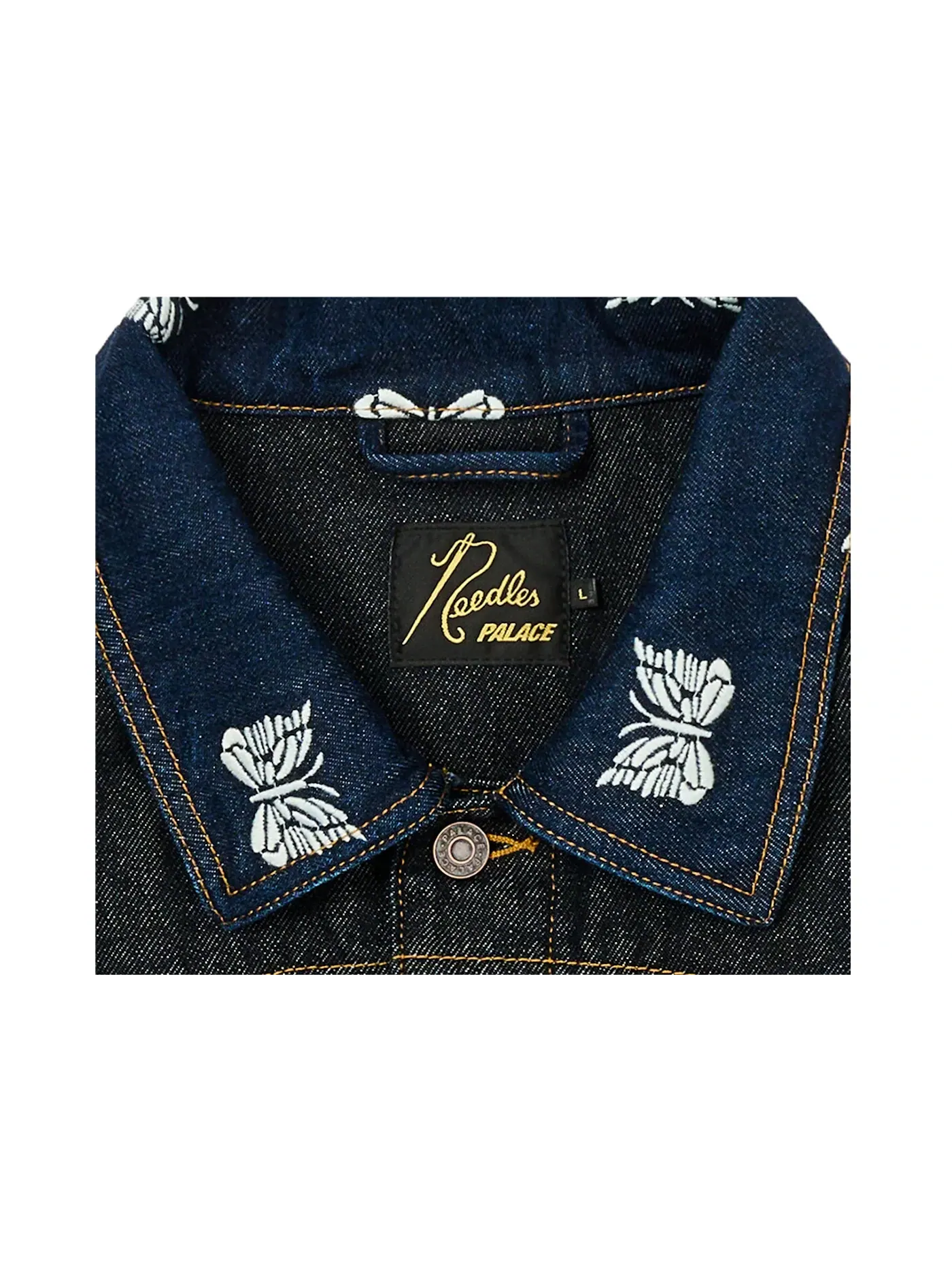 Мужская джинсовая куртка с принтом Palace x Needles Western Denim Jacket — изображение 3 из 3, синий