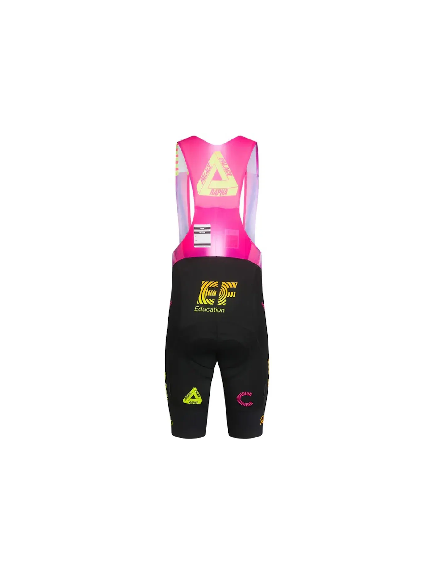Мужские шорты велосипедные с лямками Palace x Rapha EF Education First Pro Team II — изображение 2 из 2, розовый/черный