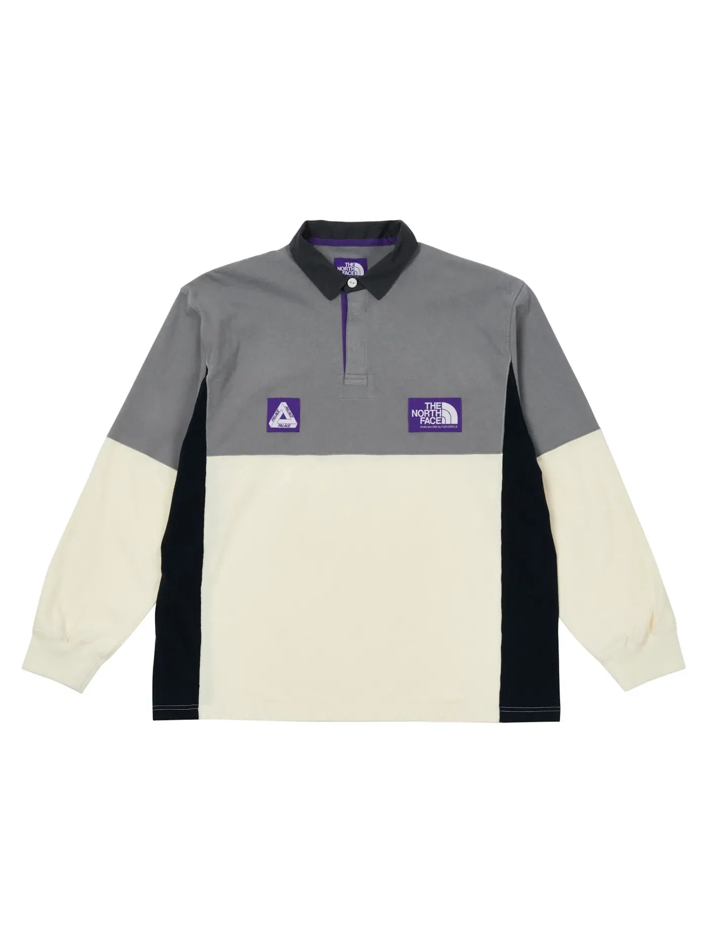 Мужская рубашка регби Palace x The North Face Purple Label High Bulky Rugby Shirt — изображение 1 из 2, серый
