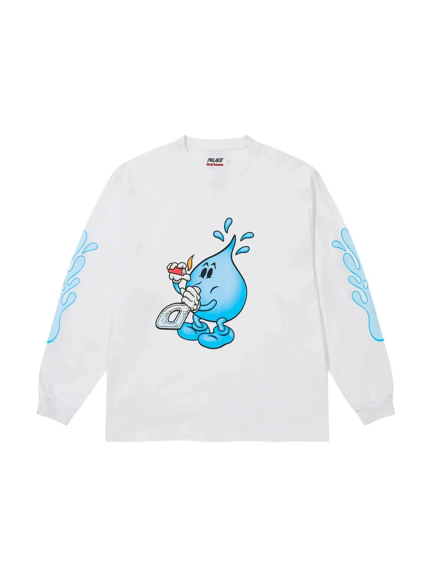Мужская футболка с длинным рукавом Palace x World Industries — изображение 1 из 2, белый