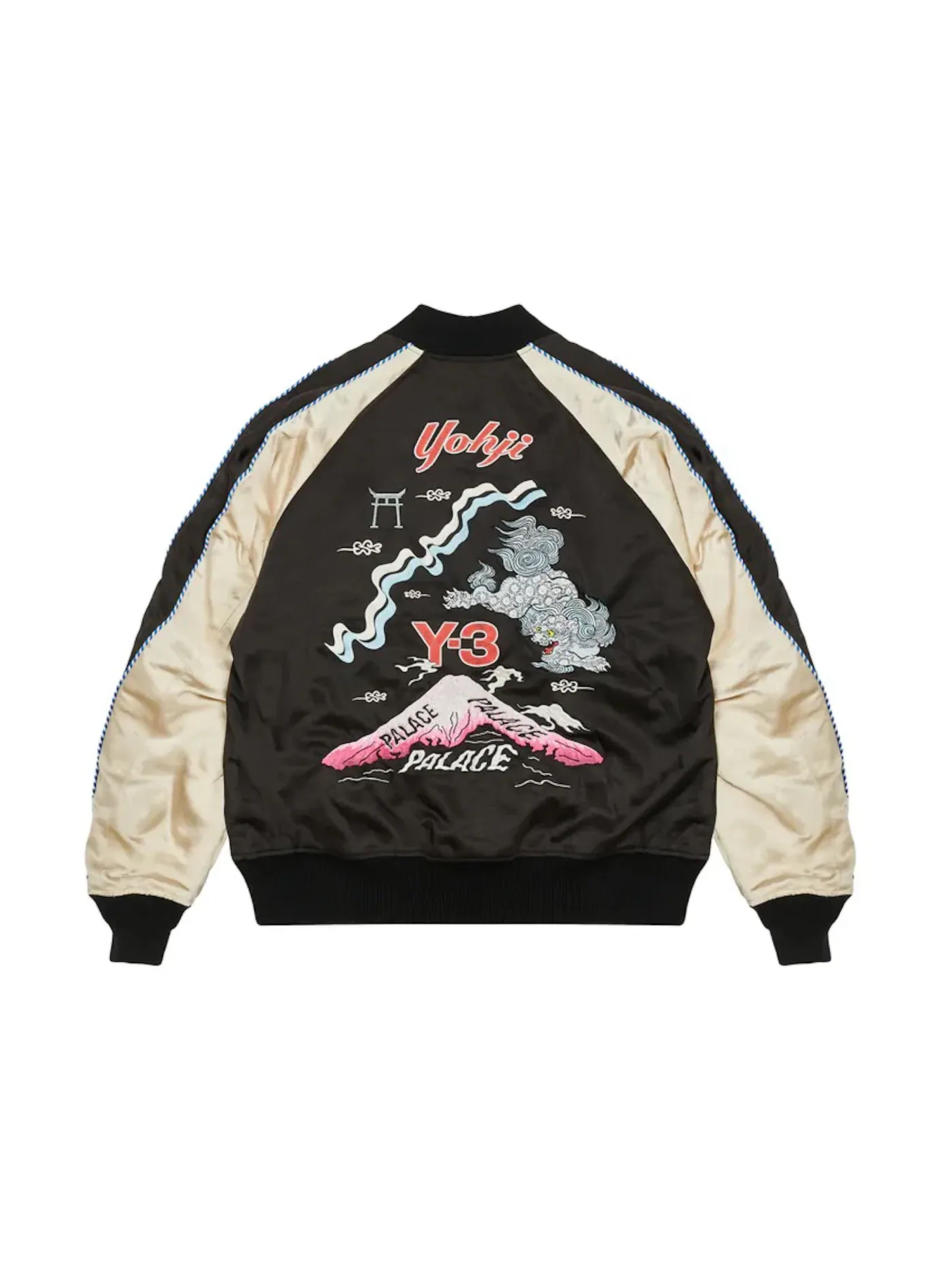 Мужская куртка двусторонняя с принтом Palace Y-3 Reversible Souvenir Jacket — изображение 1 из 3, темно-синий/кремовый