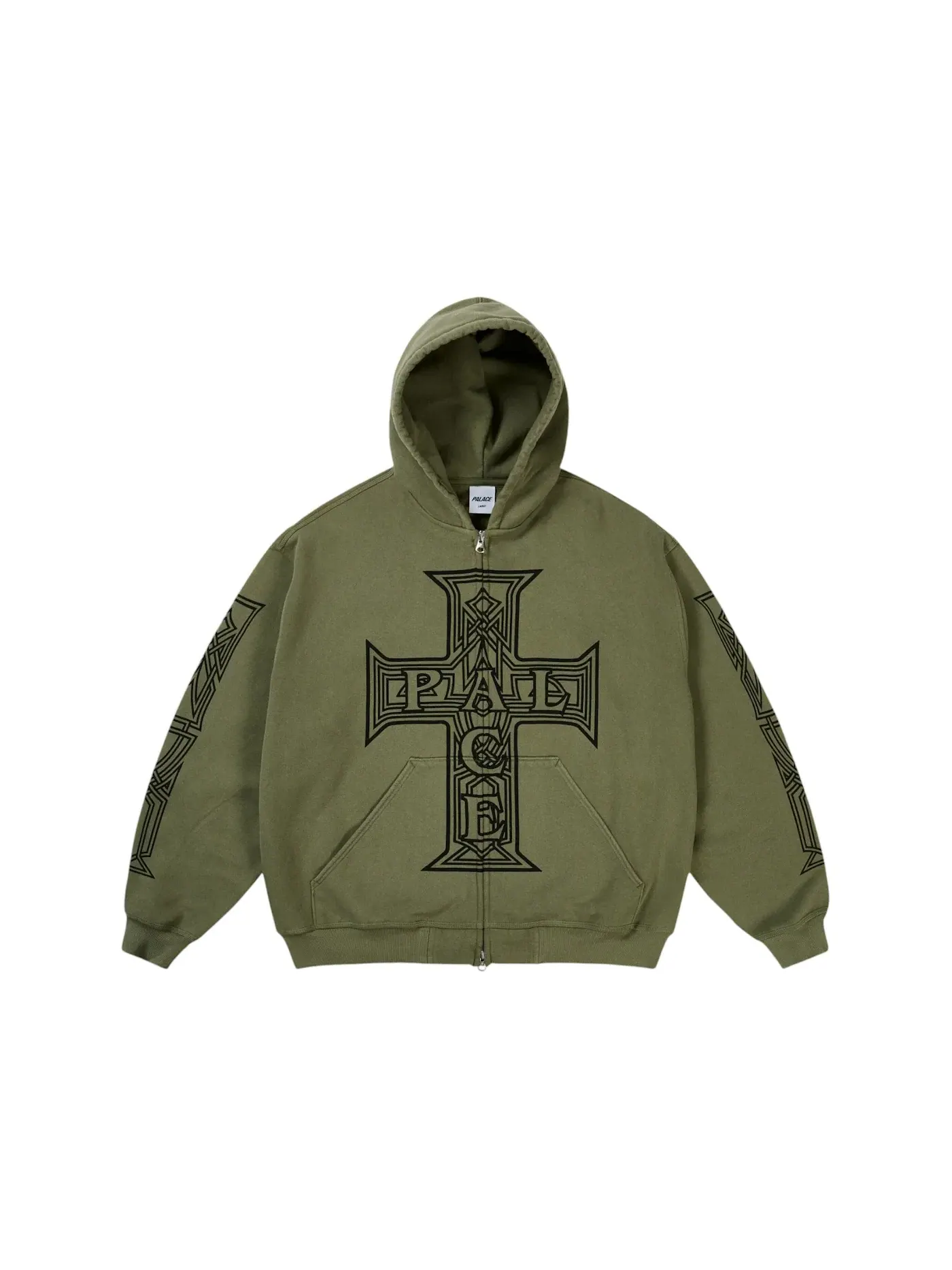 Мужской худи с принтом Palace Hoodie — изображение 1 из 2, глубокий зеленый