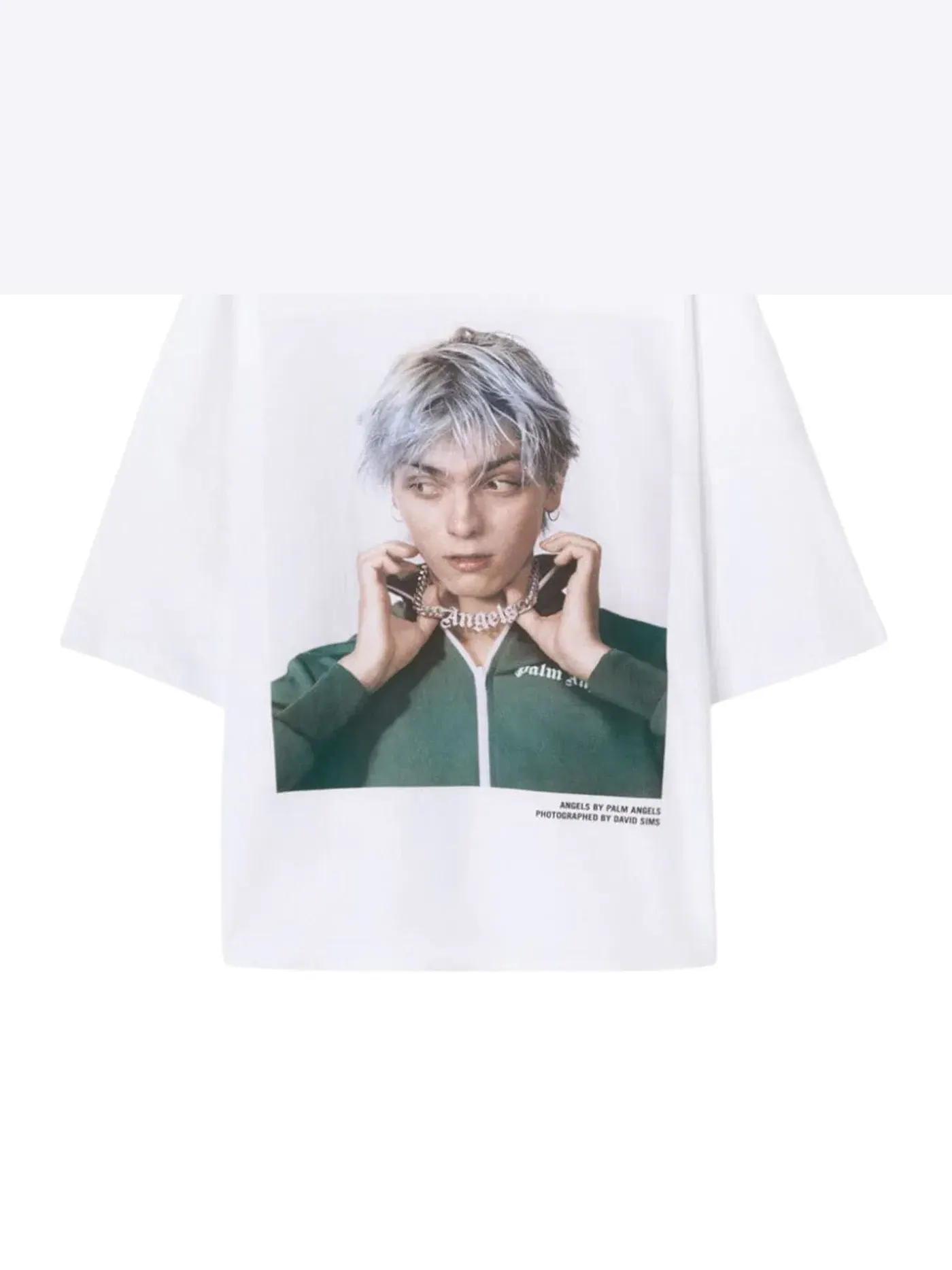 Мужская футболка свободного кроя Palm Angels T-Shirt — изображение 1 из 1, белый/зеленый