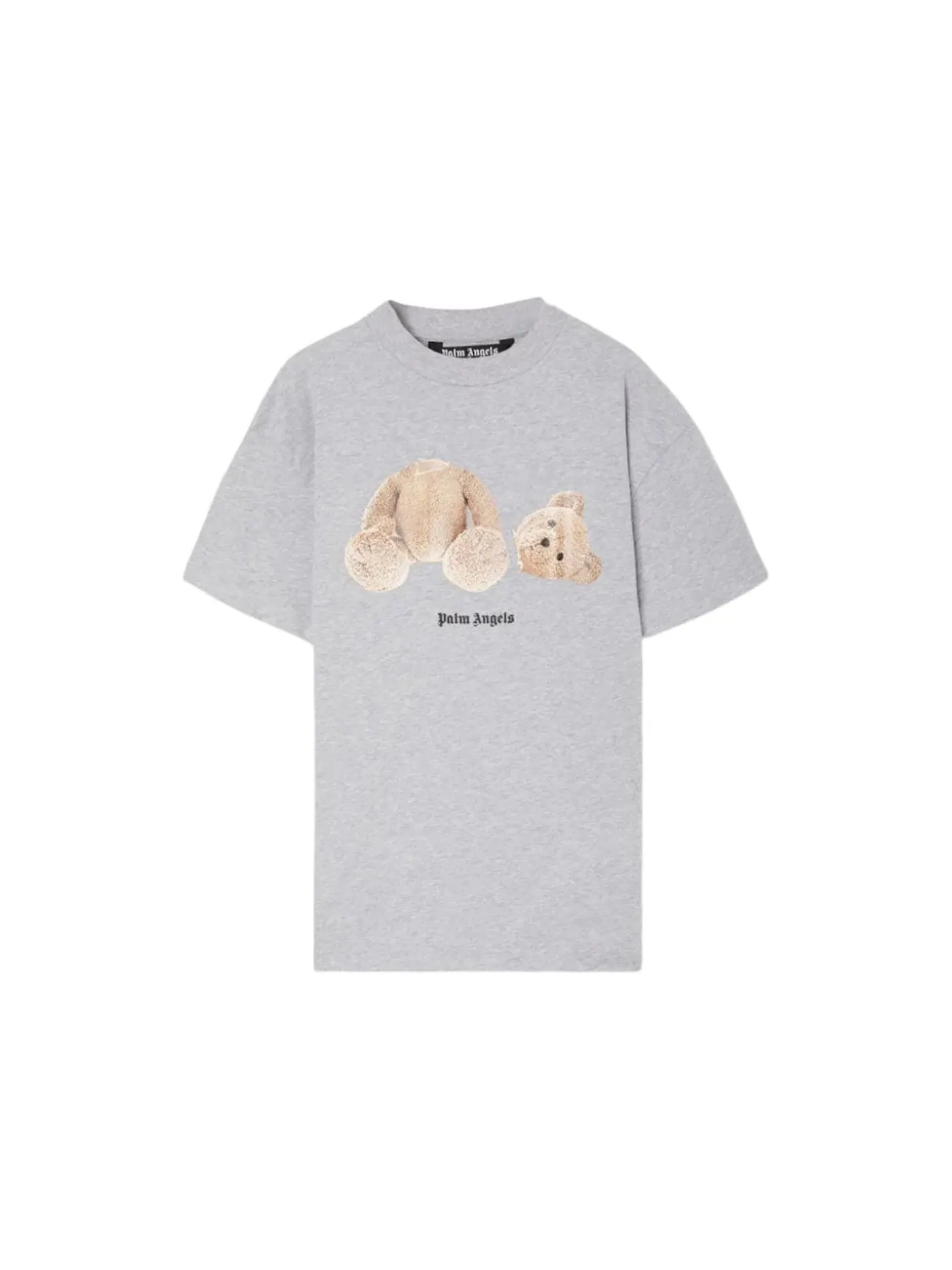 Мужская футболка с принтом Palm Angels Bear Classic T-Shirt 0860 Melange Grey/Brown — изображение 1 из 2, серый/коричневый