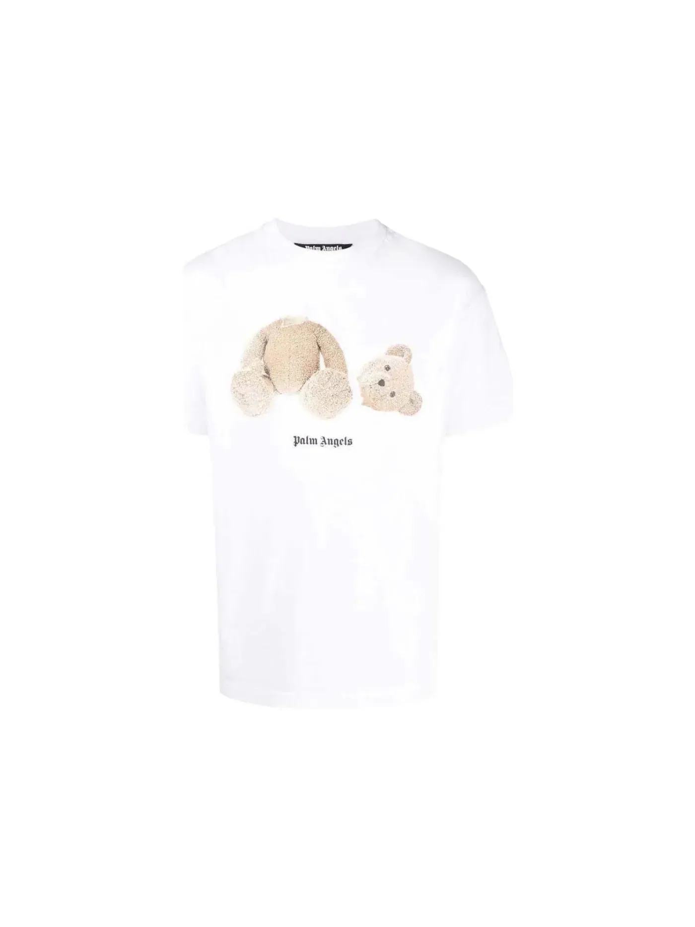 Мужская футболка с принтом Palm Angels Tee — изображение 1 из 2, белый коричневый