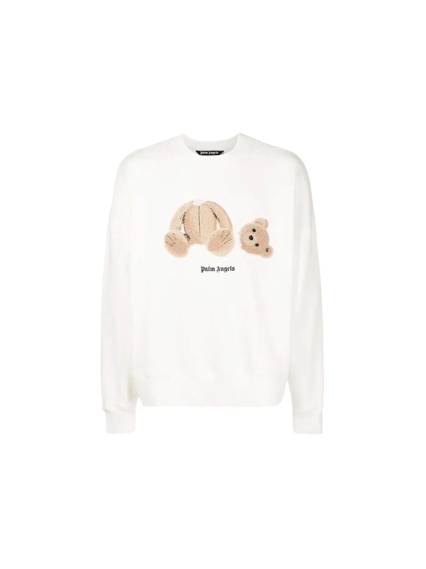 Мужской свитшот с принтом Palm Angels Crewneck — изображение 1 из 1, белый/коричневый