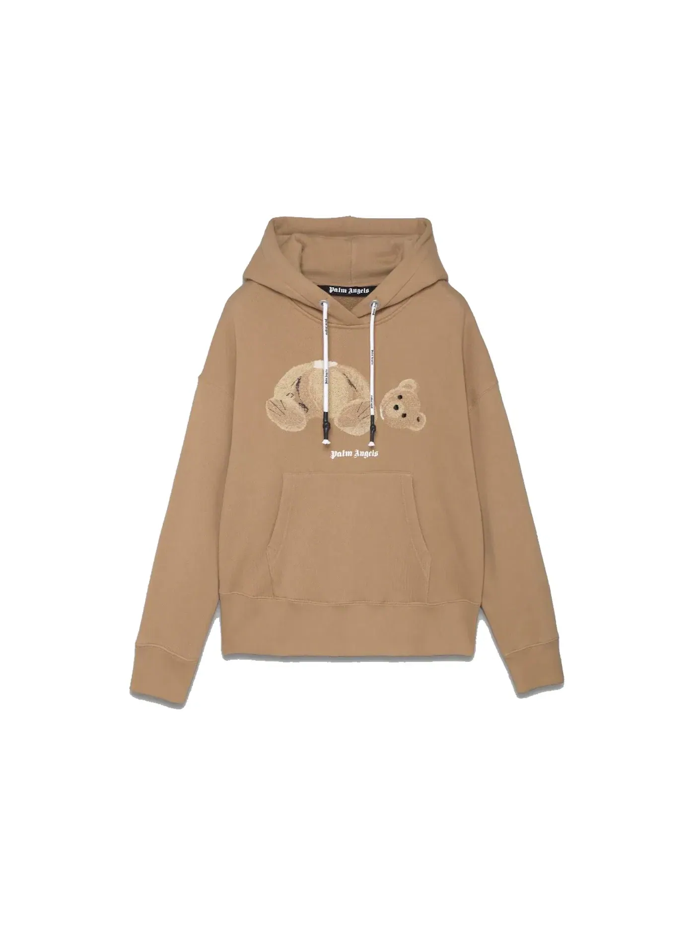 Мужской худи с принтом Palm Angels Hoodie — изображение 1 из 2, бежевый