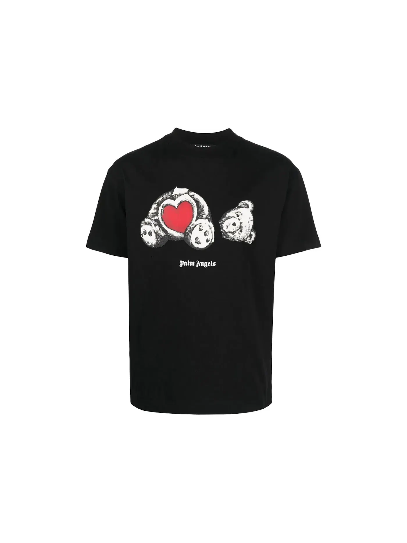Мужская футболка с принтом Palm Angels Bear In Love Logo T-shirt — изображение 1 из 1, черный