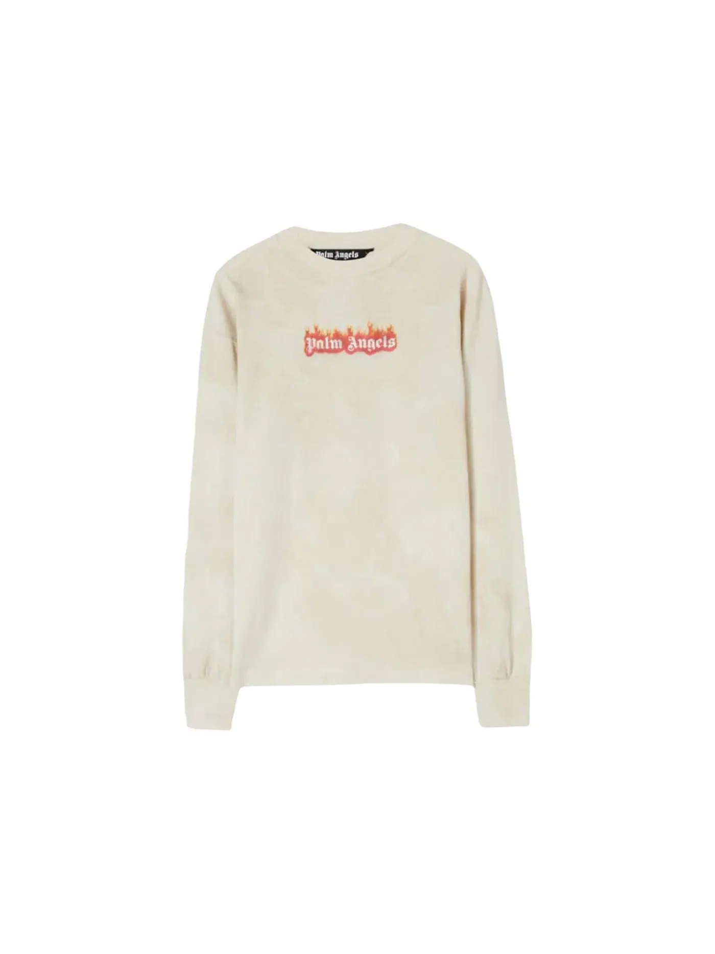 Мужская футболка с длинным рукавом Burning Logo Classic Longsleeve T-shirt Palm Angels — изображение 1 из 1, белый/черный