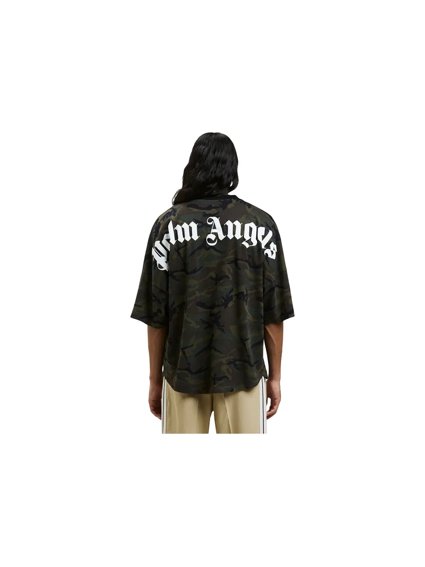 Мужская футболка с принтом Classic Logo Over Palm Angels — изображение 2 из 2, черный