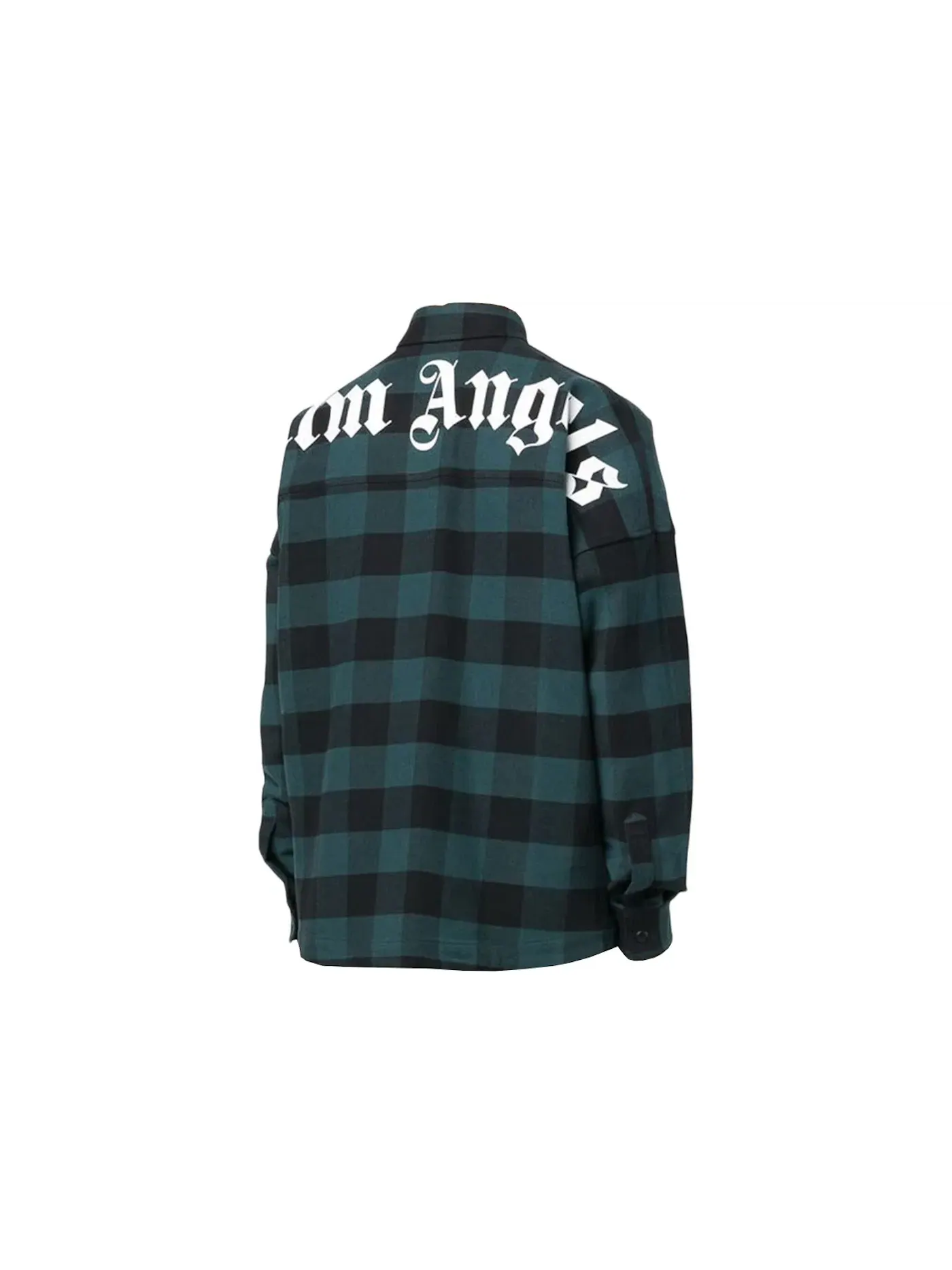 Мужская рубашка-овершерт с принтом Classic Logo Palm Angels — изображение 2 из 2, зеленый/белый