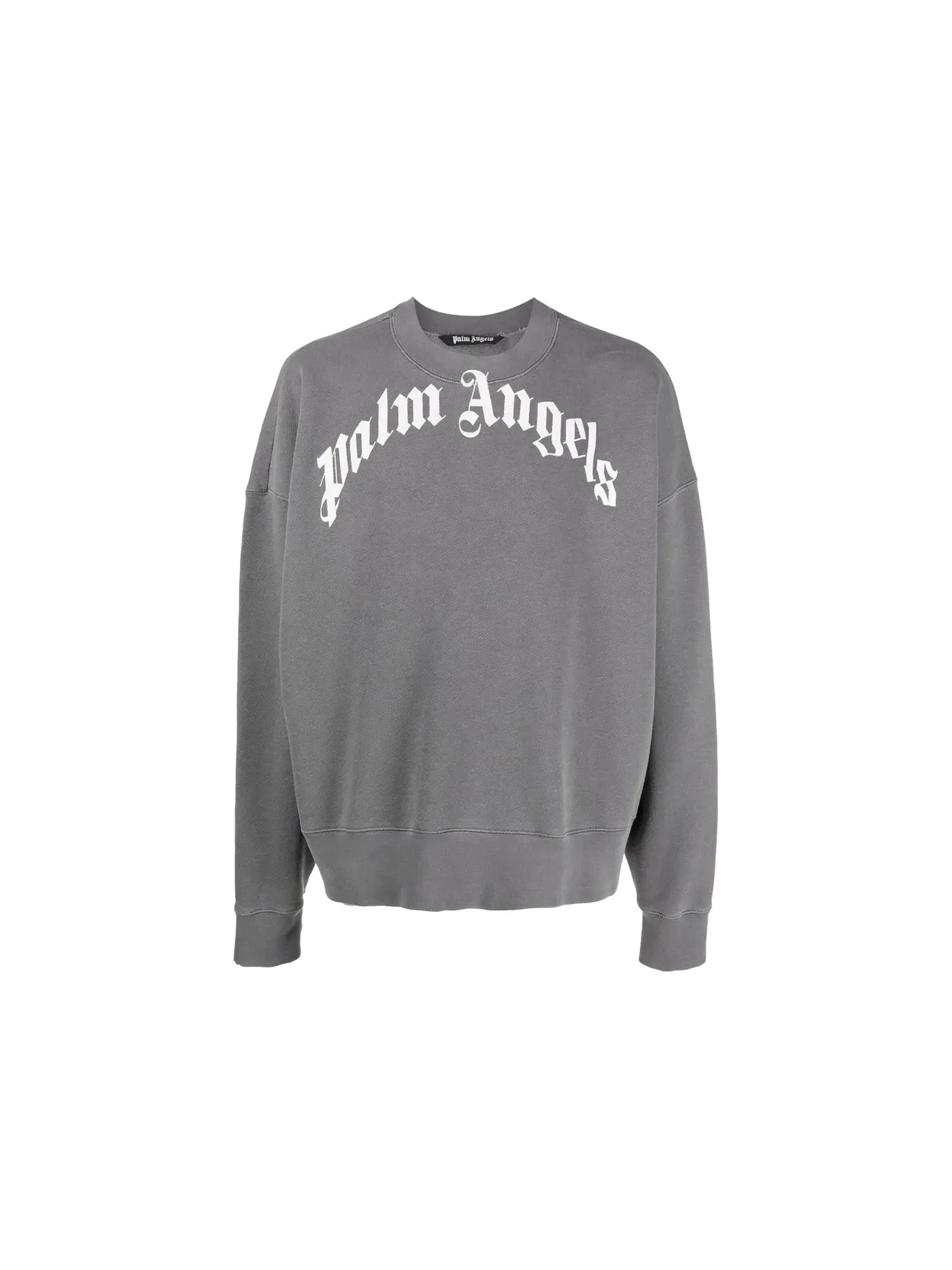 Мужской свитшот с круглым вырезом Palm Angels Crewneck — изображение 1 из 1, темный серый/белый
