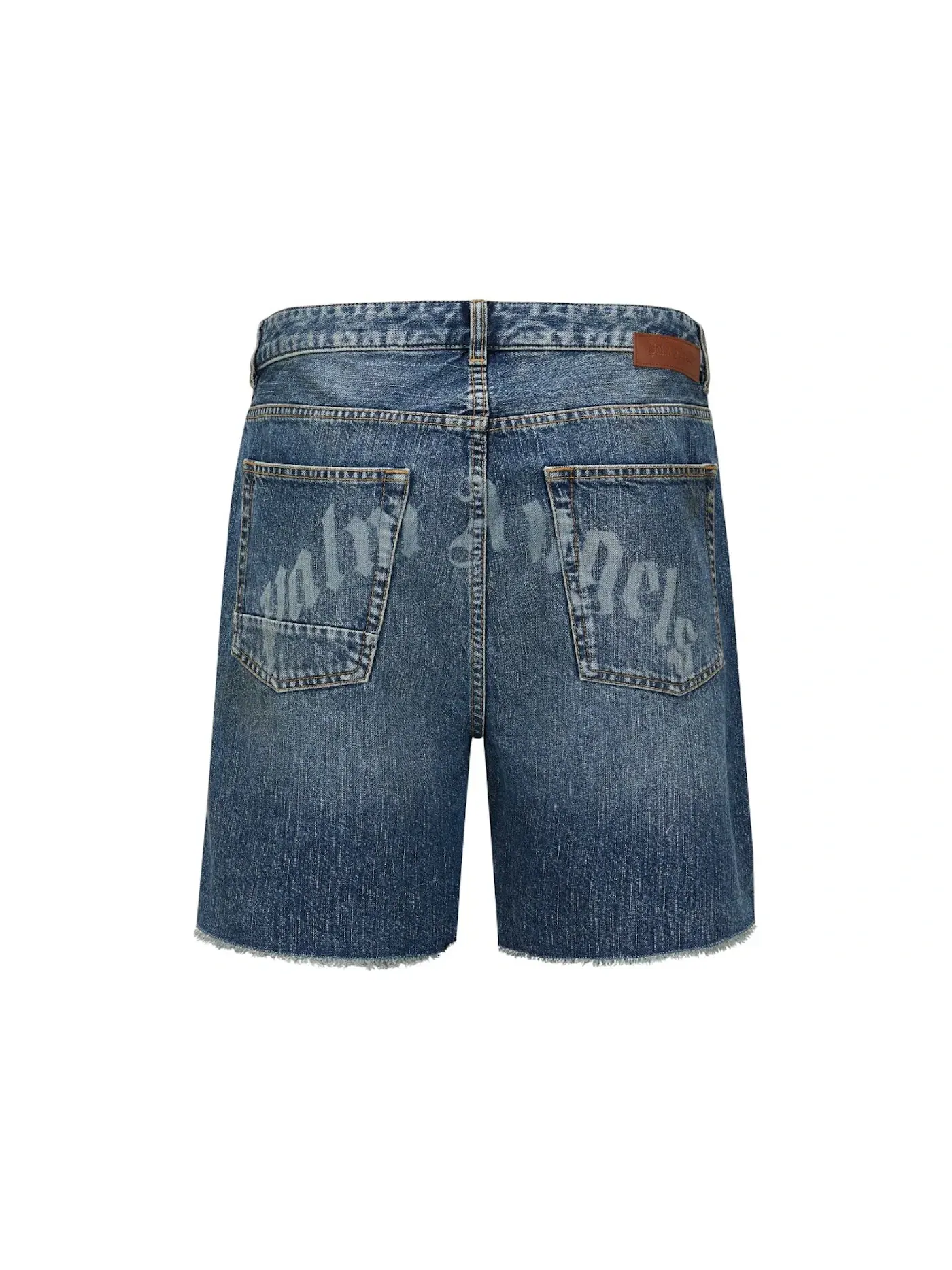 Мужские шорты с принтом Curved Logo Palm Angels — изображение 2 из 2, синий