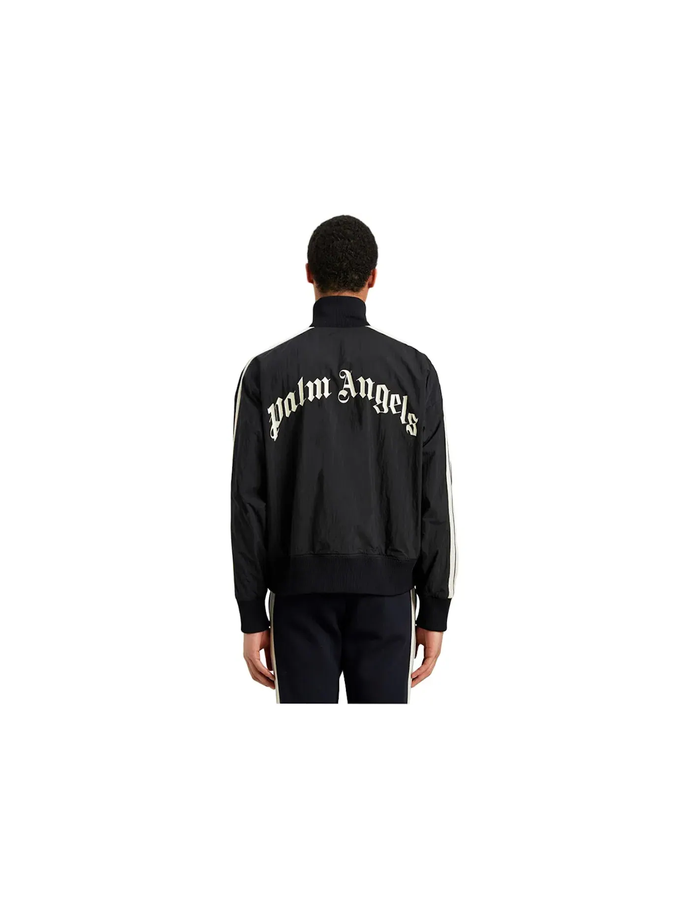 Мужская куртка с логотипом Curved Logo Palm Angels — изображение 2 из 2, черный/белый