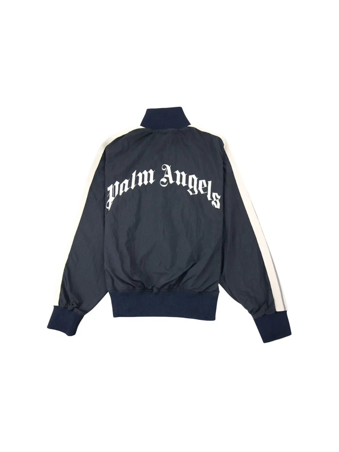 Мужская куртка с логотипом Curved Logo Palm Angels — изображение 2 из 2, темно-синий синий/белый