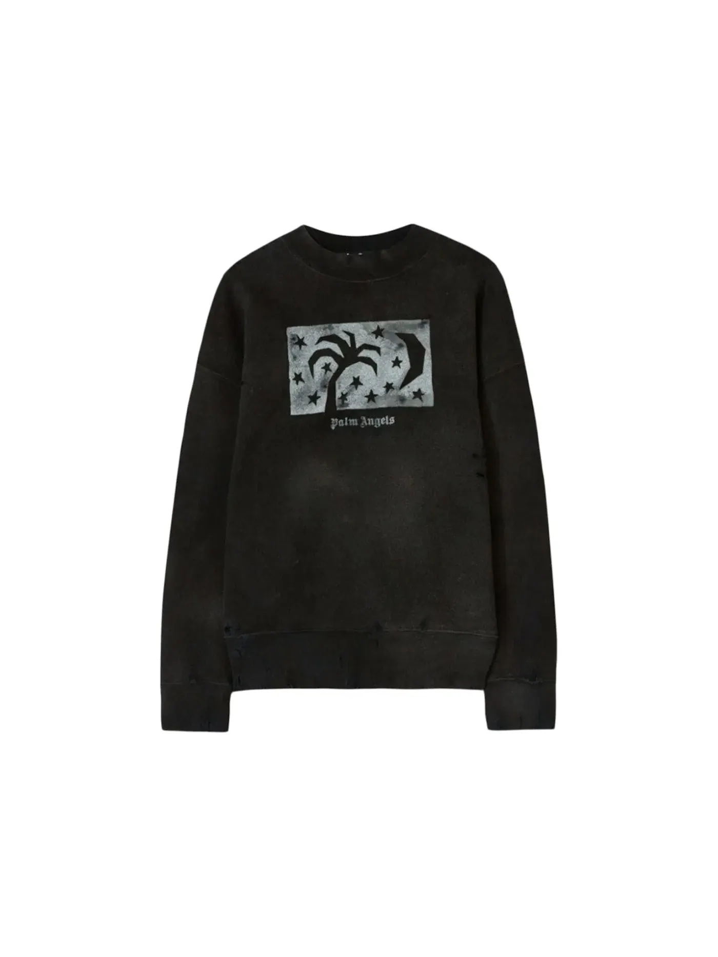 Мужской свитшот с принтом Palm Angels Sweatshirt — изображение 1 из 1, черный/серебристый