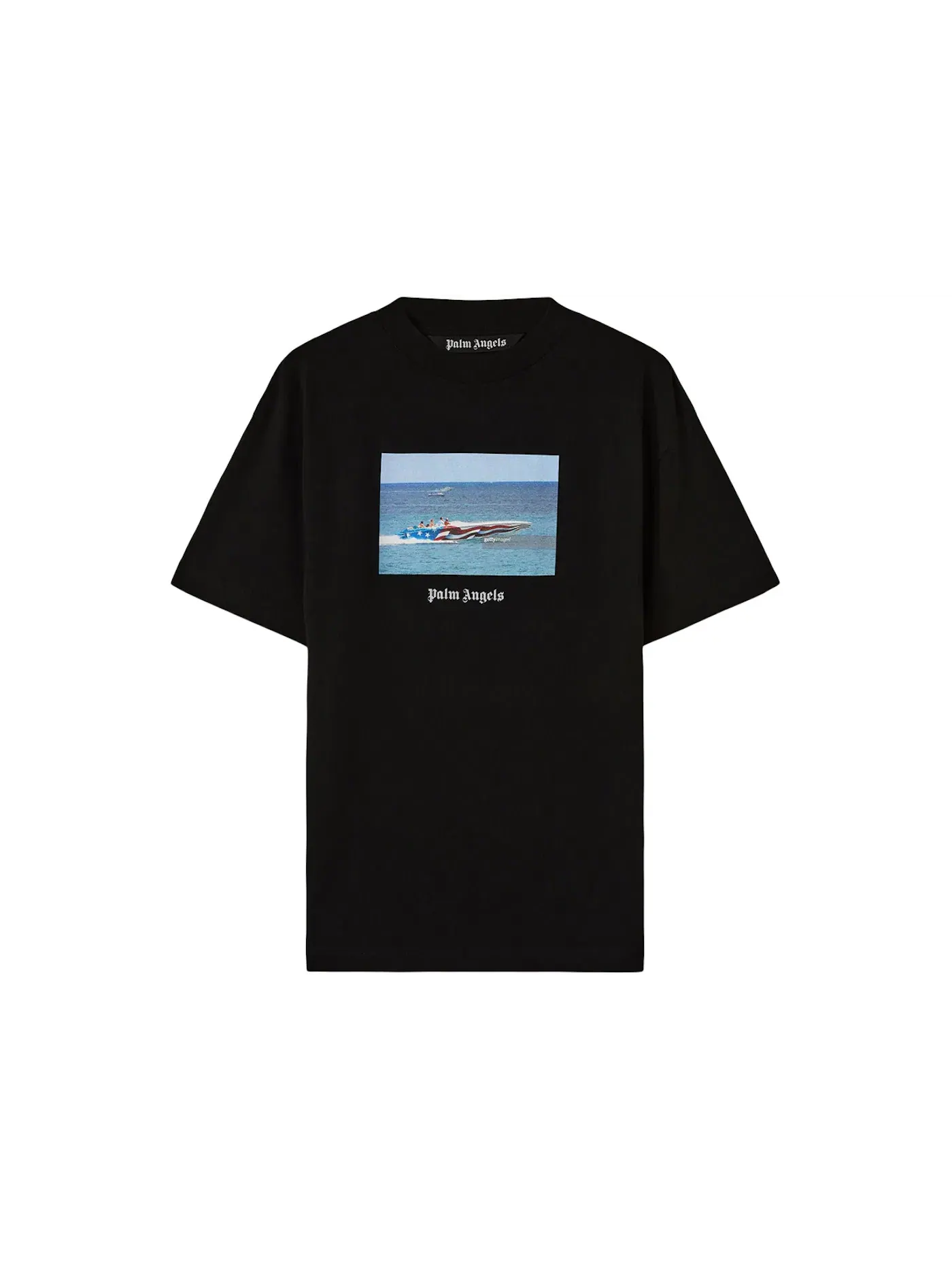 Мужская футболка с принтом Palm Angels Tee — изображение 1 из 1, черный/белый/мульти