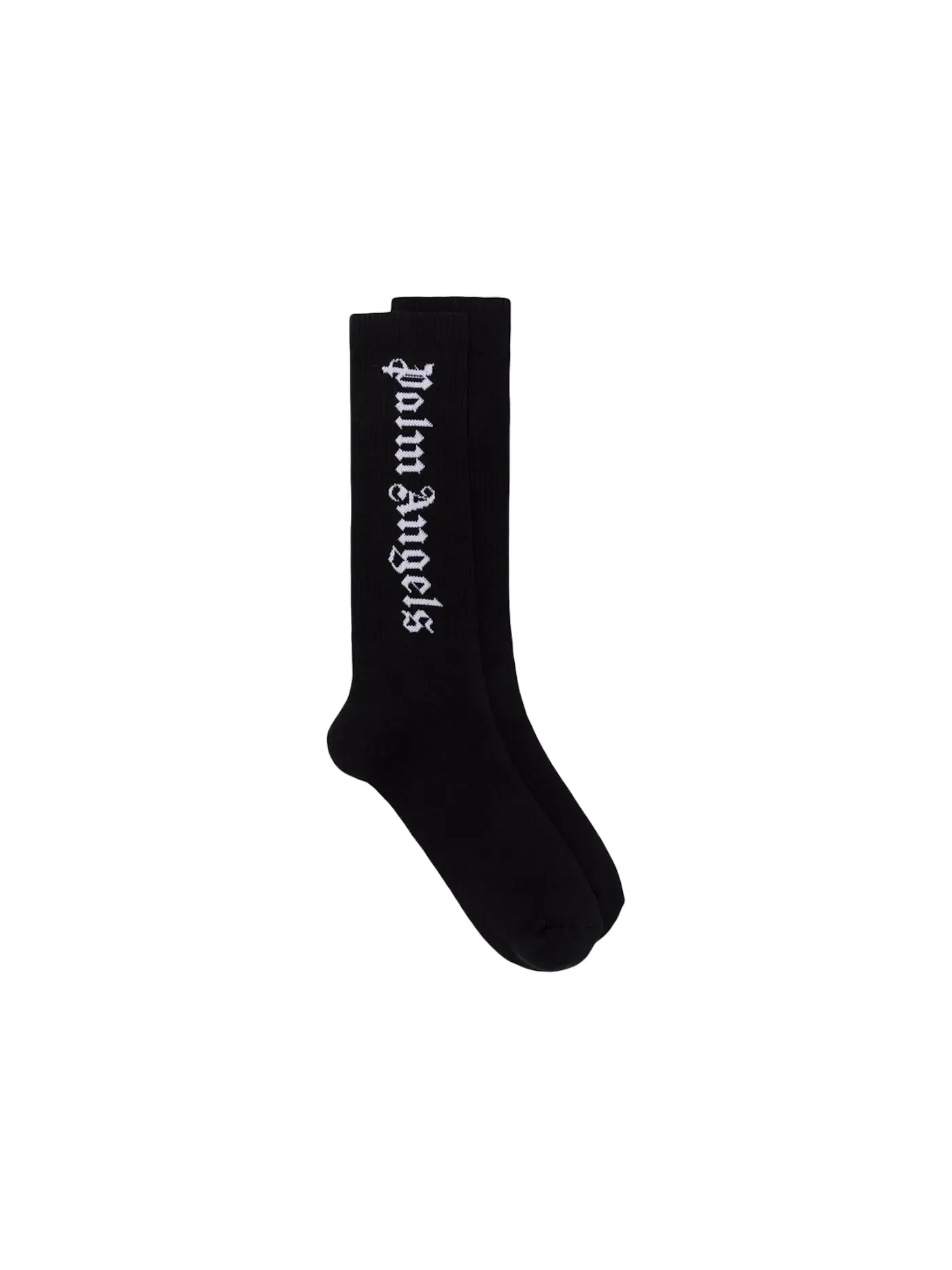 Унисекс носки с принтом Gothic Intarsia Logo Palm Angels — изображение 1 из 2, черный/белый