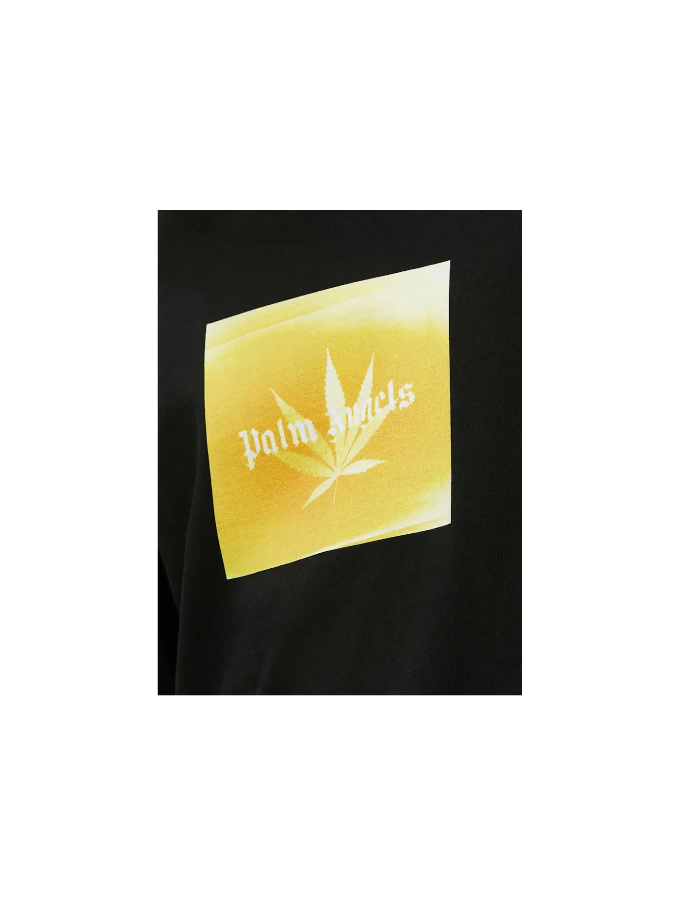 Мужская футболка с длинным рукавом с принтом Leaf Print Logo Palm Angels — изображение 2 из 2, черный/желтый