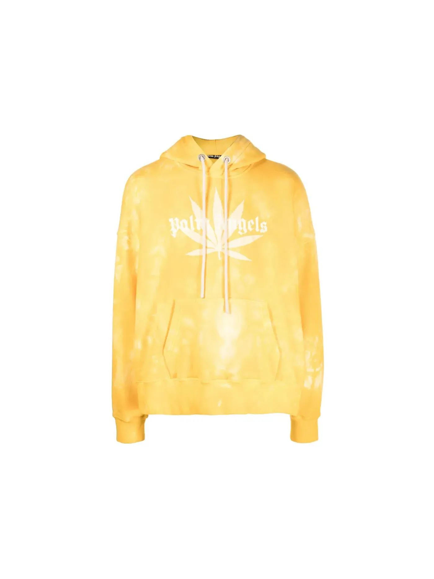 Мужской худи с принтом Palm Angels Leaf Tie Dye Hoodie — изображение 1 из 2, желтый