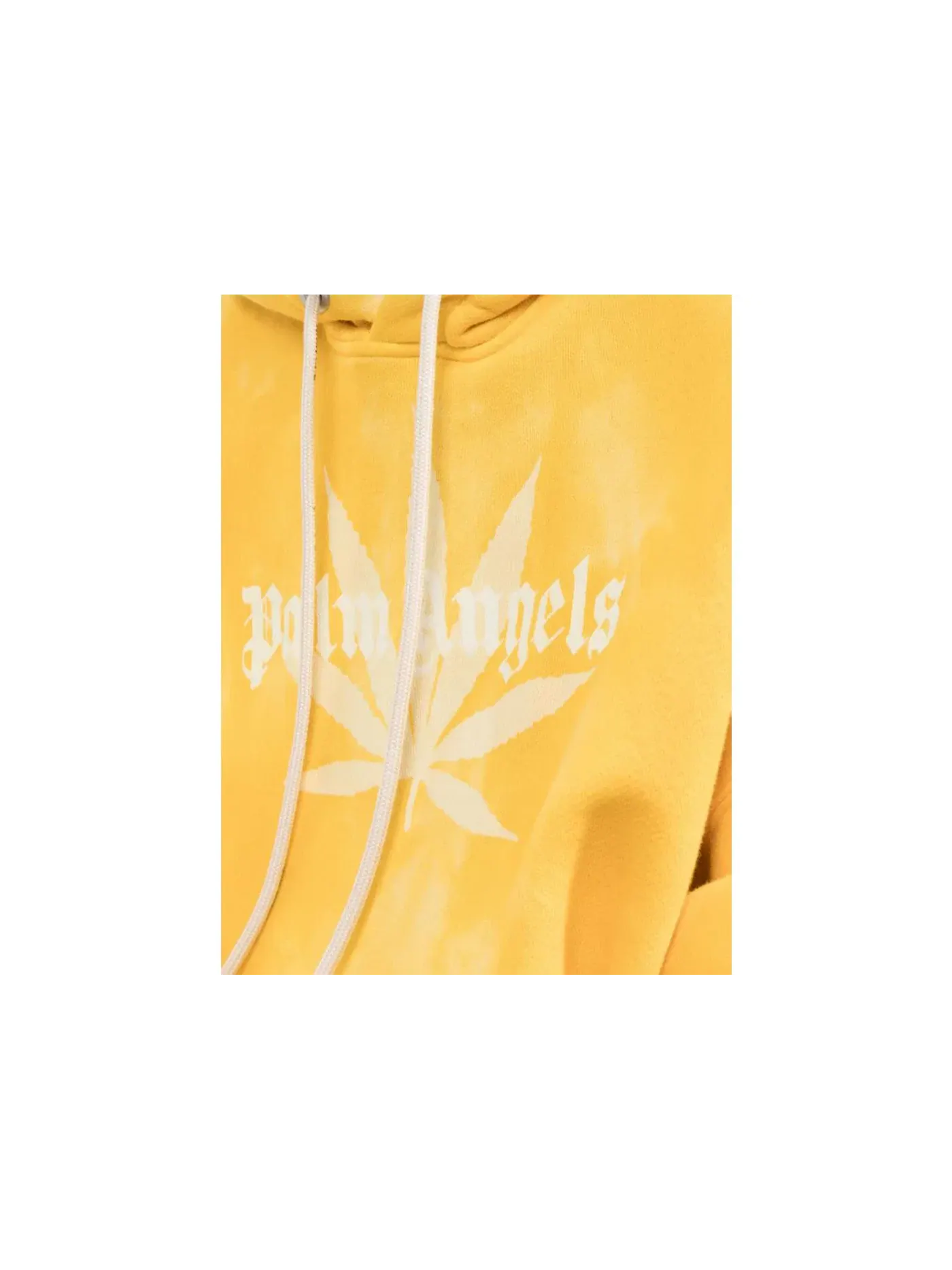 Мужской худи с принтом Palm Angels Leaf Tie Dye Hoodie — изображение 2 из 2, желтый