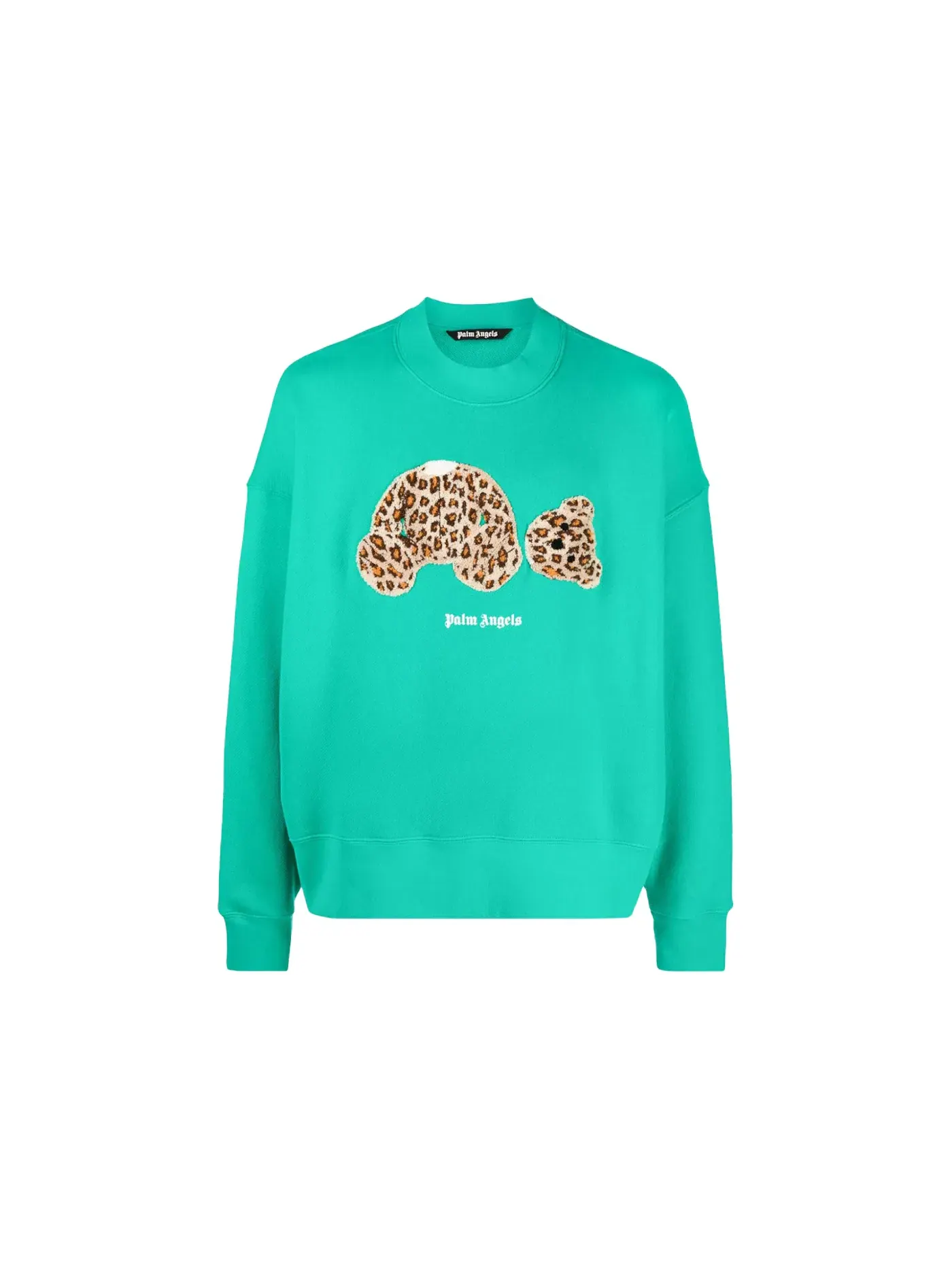 Мужской свитшот с принтом Leopard Bear Palm Angels — изображение 1 из 1, зеленый/коричневый