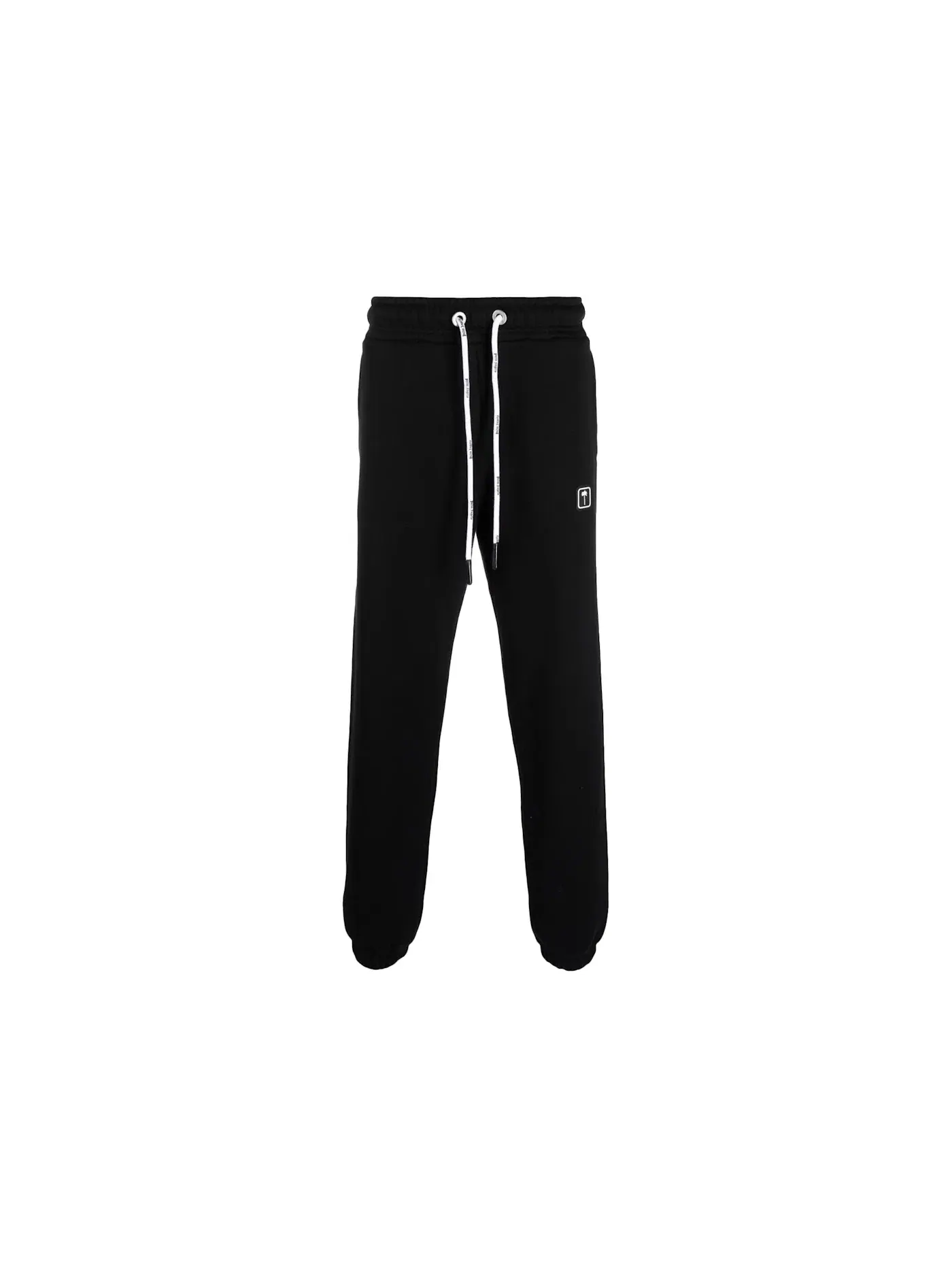 Мужские спортивные брюки с принтом Logo Patch Pants Palm Angels — изображение 1 из 2, черный/белый