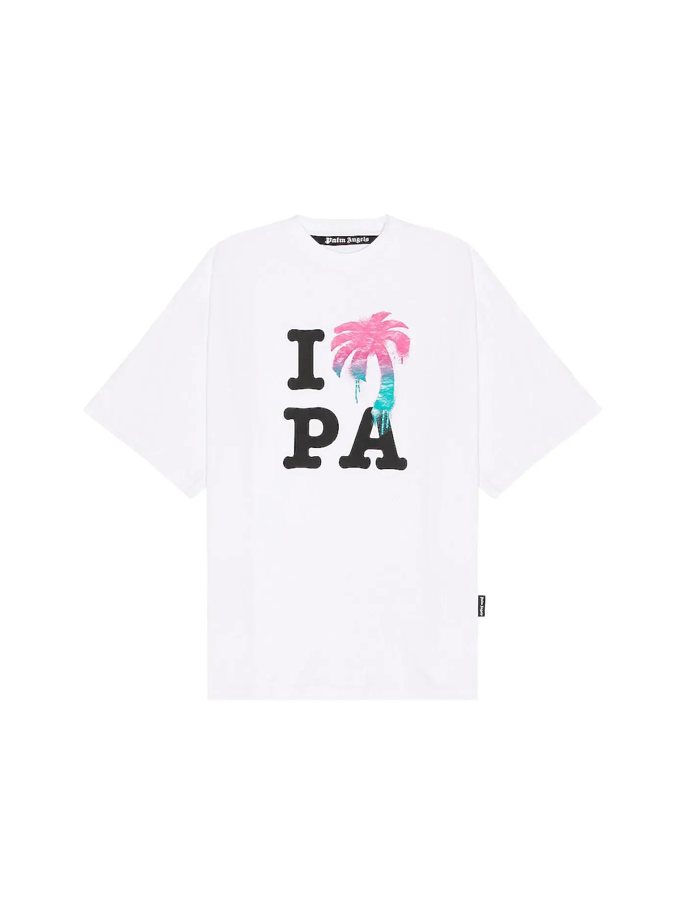Мужская футболка с принтом Logo Print Palm Angels — изображение 1 из 1, белый мульти