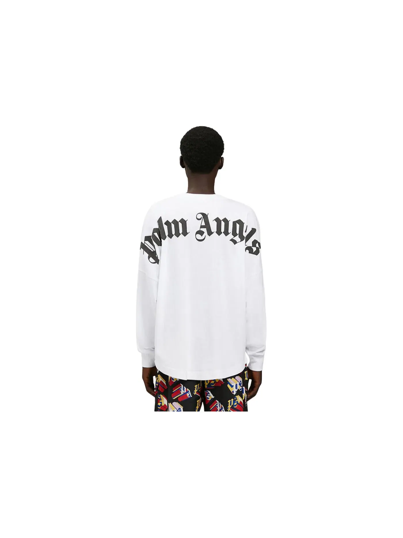 Мужская футболка с принтом Palm Angels T-Shirt — изображение 2 из 2, белый/черный