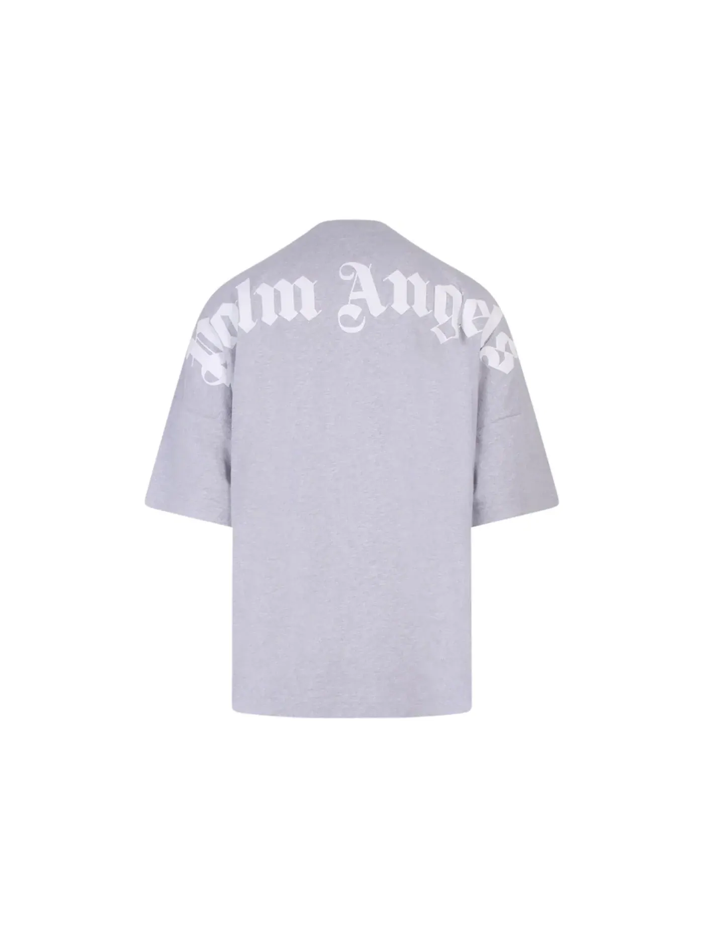 Мужская футболка с принтом Mock Neck Logo Palm Angels — изображение 2 из 2, серый/белый