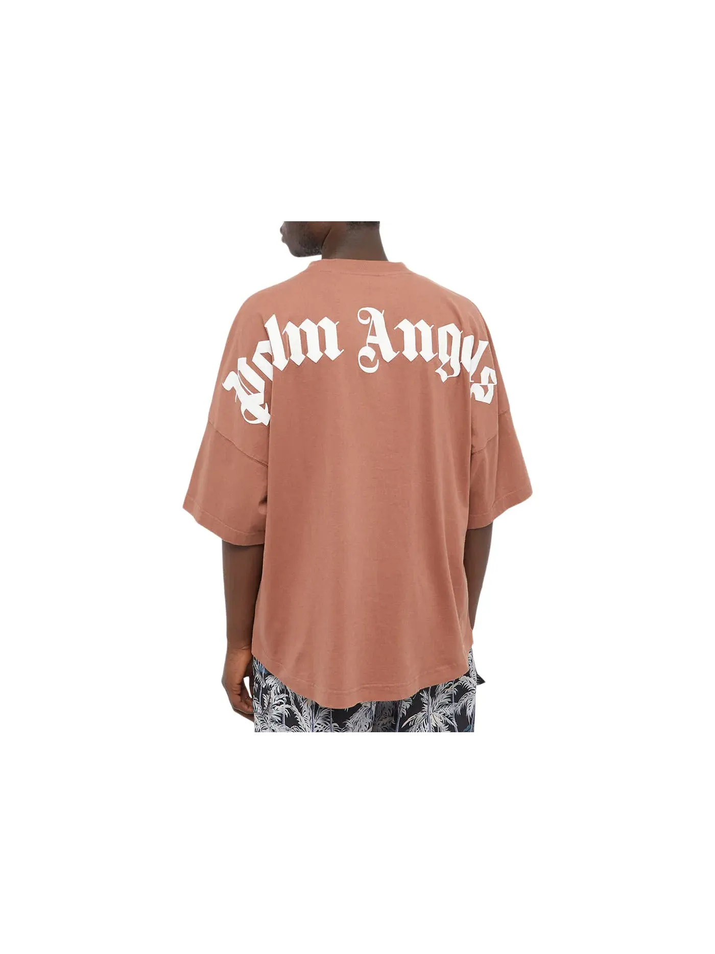 Мужская футболка с принтом Palm Angels — изображение 2 из 2, бежевый/белый