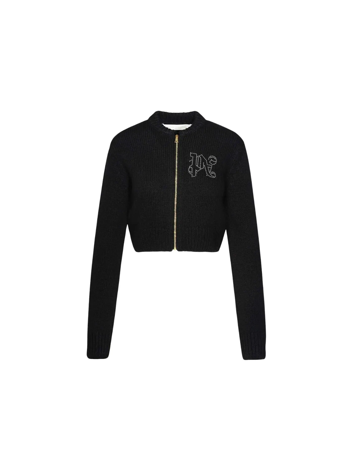 Женский свитер с принтом Monogram Stud Zip Palm Angels — изображение 1 из 2, черный