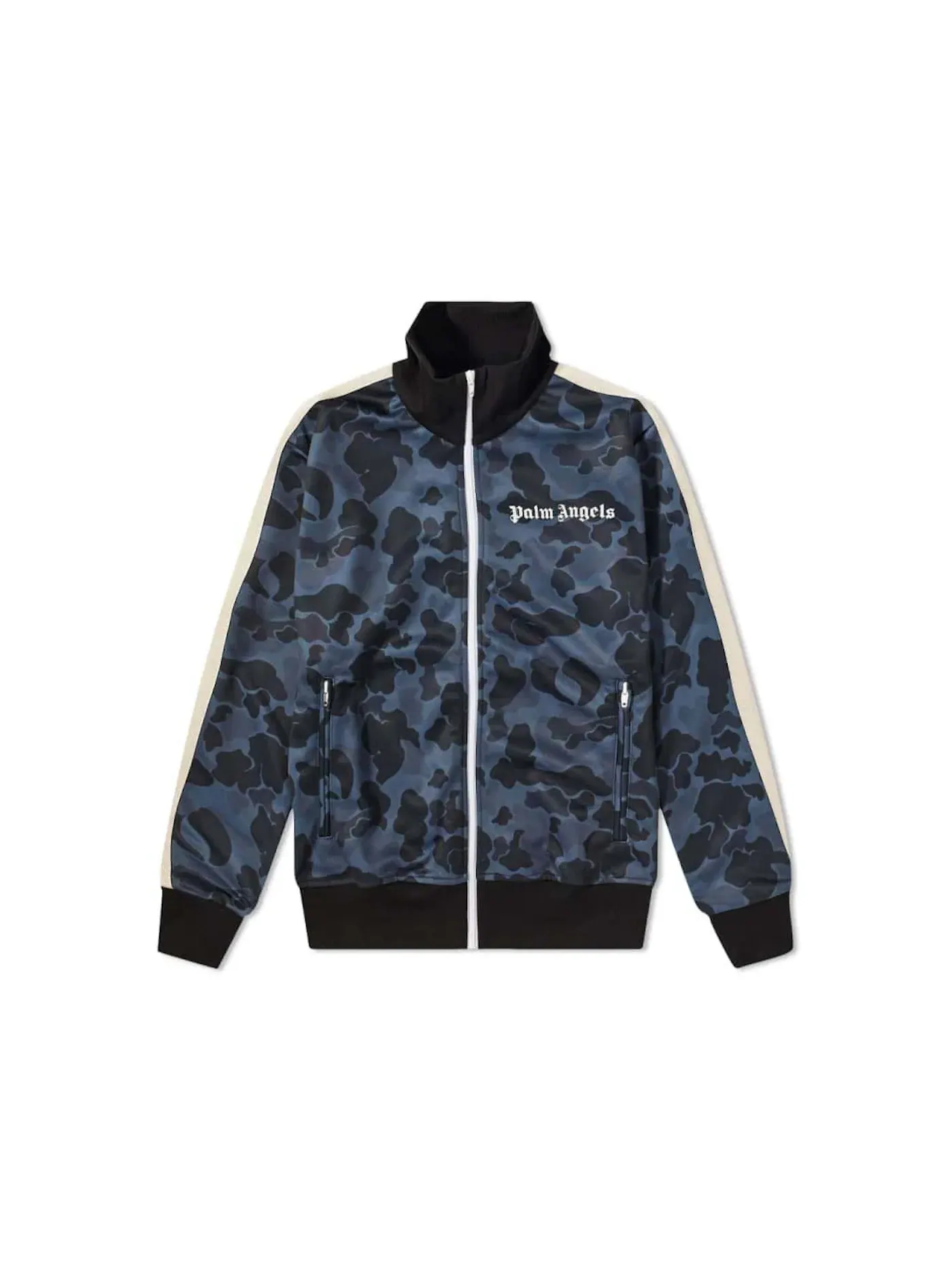 Мужская куртка для бега с логотипом Palm Angels Track Jacket — изображение 1 из 3, черный/белый