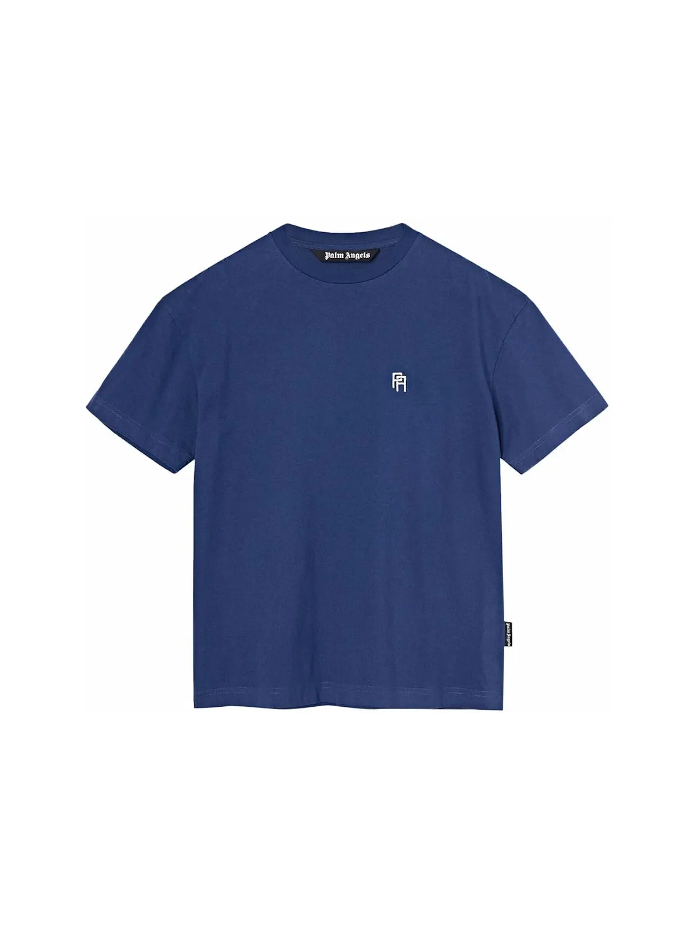 Мужская футболка с вышивкой Palm Angels PA Monogram Embroidered T-Shirt — изображение 1 из 2, темно-синий синий/белый