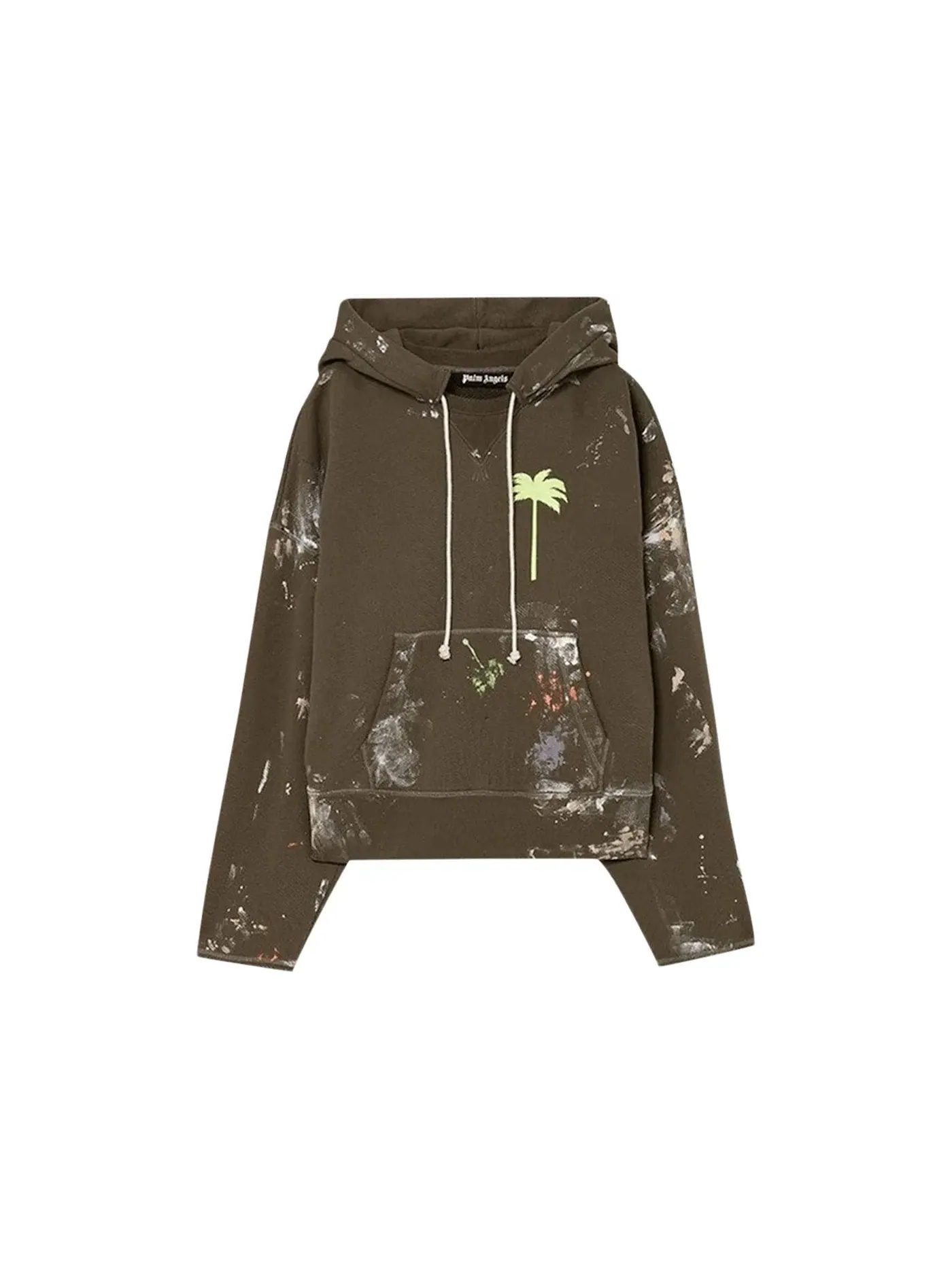 Мужской худи Painted Raw Cut Palm Angels — изображение 1 из 1, зеленый